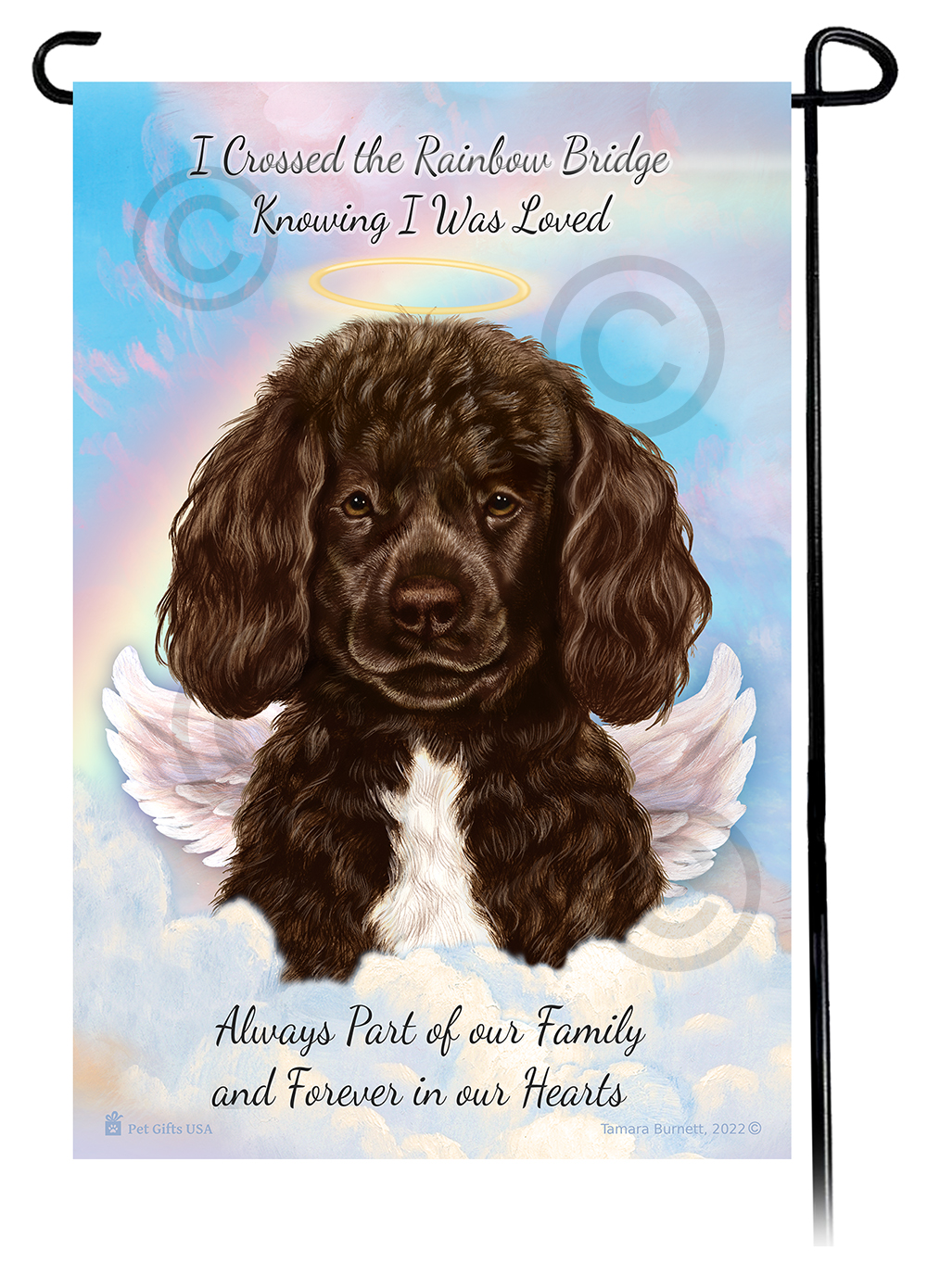 Portuguese Water Chocolate Beardless Memorial Flag image