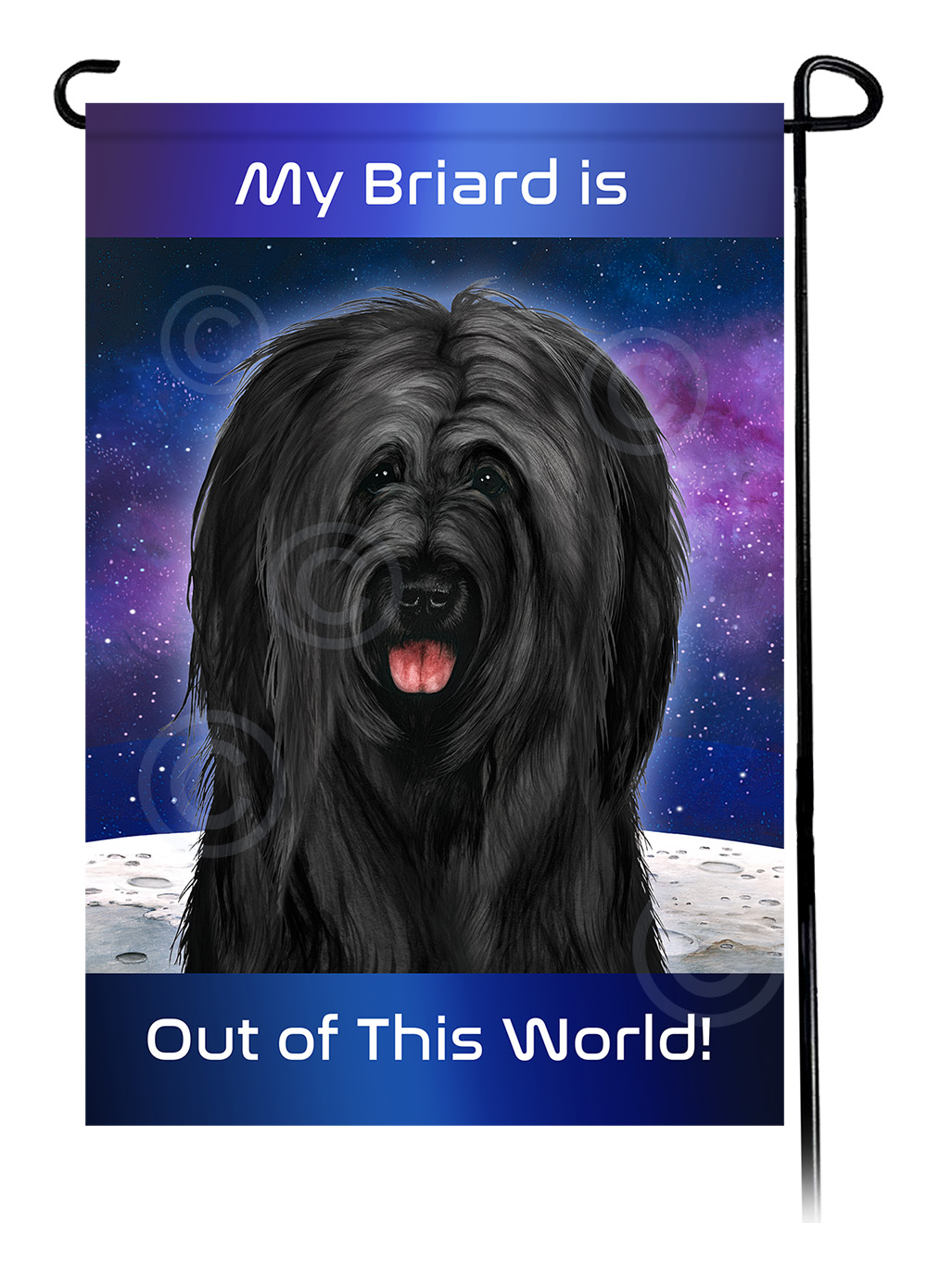 Briard Black Uncropped - Out Of This World Garden Flag image Briard Black Uncropped - Out Of This World Garden Flag image