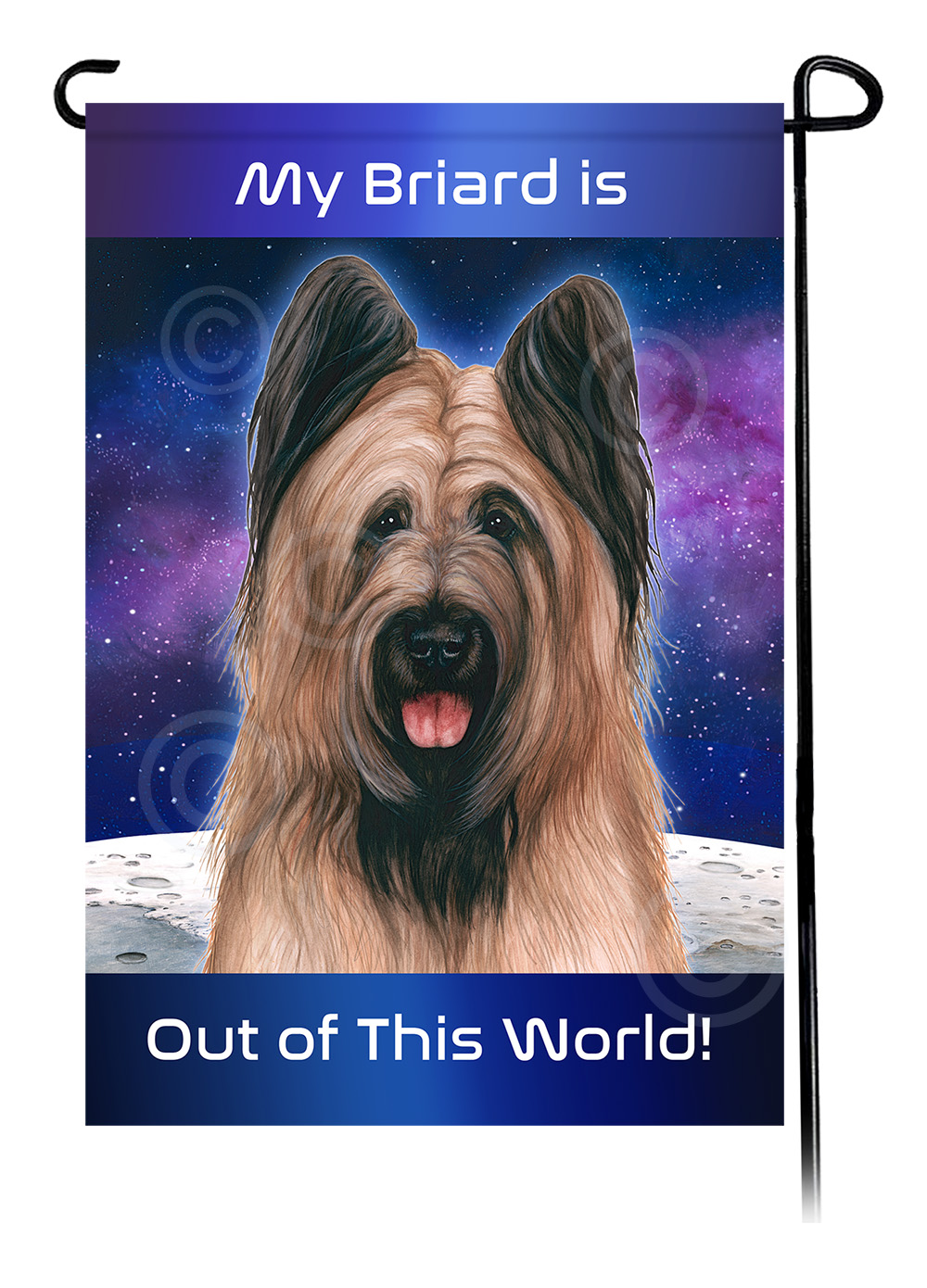 Briard Fawn Cropped - Out Of This World Garden Flag image Briard Fawn Cropped - Out Of This World Garden Flag image