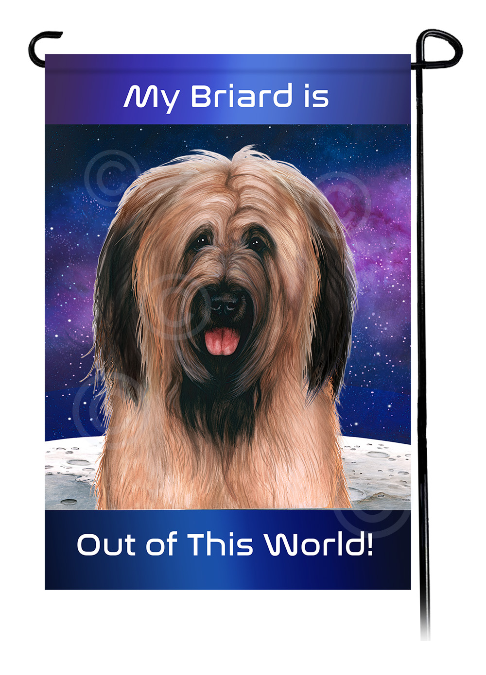 Briard Fawn Uncropped - Out Of This World Garden Flag image Briard Fawn Uncropped - Out Of This World Garden Flag image