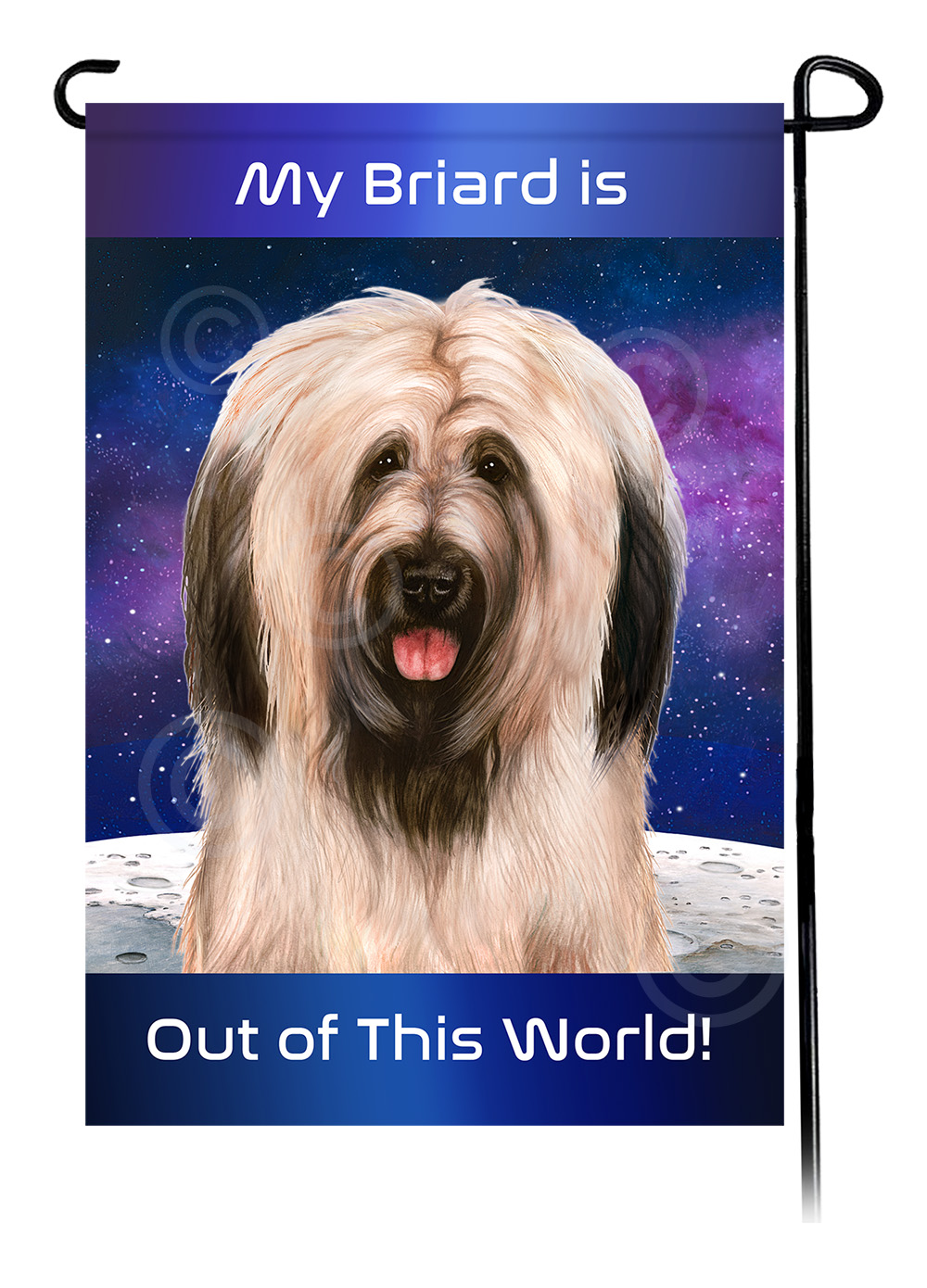 Briard Light Fawn Uncropped - Out Of This World Garden Flag image Briard Light Fawn Uncropped - Out Of This World Garden Flag image