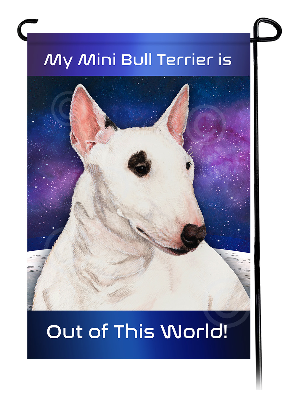 Bull Terrier Mini White - Out Of This World Garden Flag image
