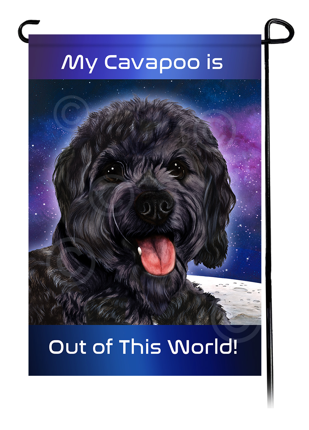 Cavapoo Fall Flag Cavapoo Black - Out Of This World Garden Flag | Pet Gifts USA
