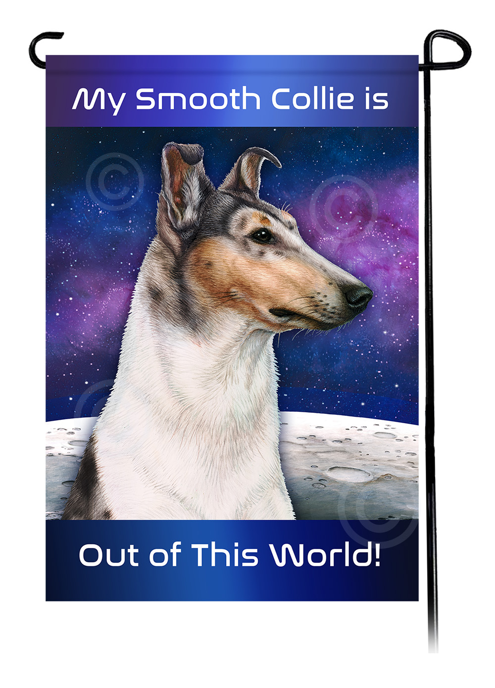 Smooth Collie Blue Merle - Out Of This World Garden Flag image