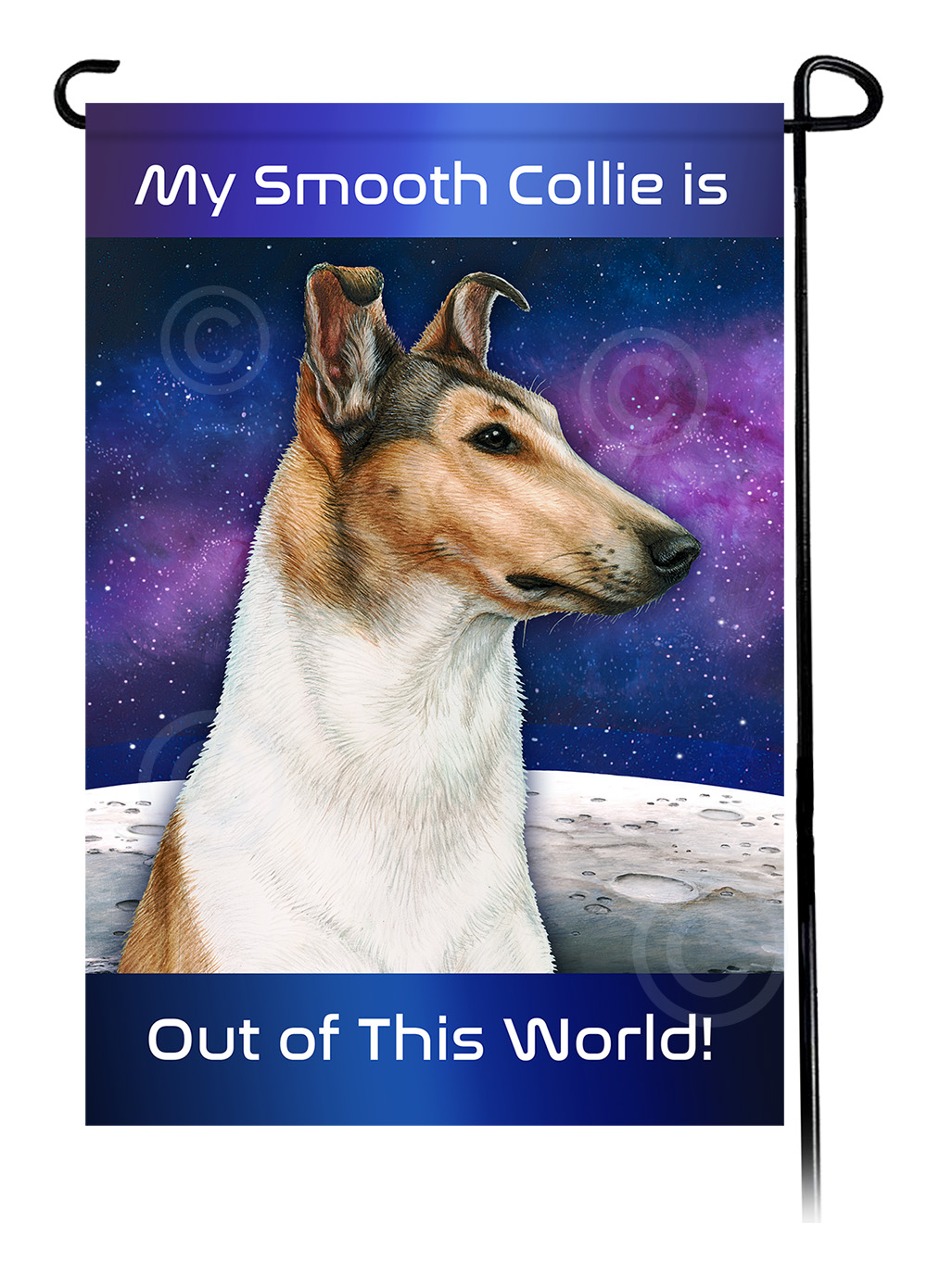 Smooth Collie Sable/White - Out Of This World Garden Flag image