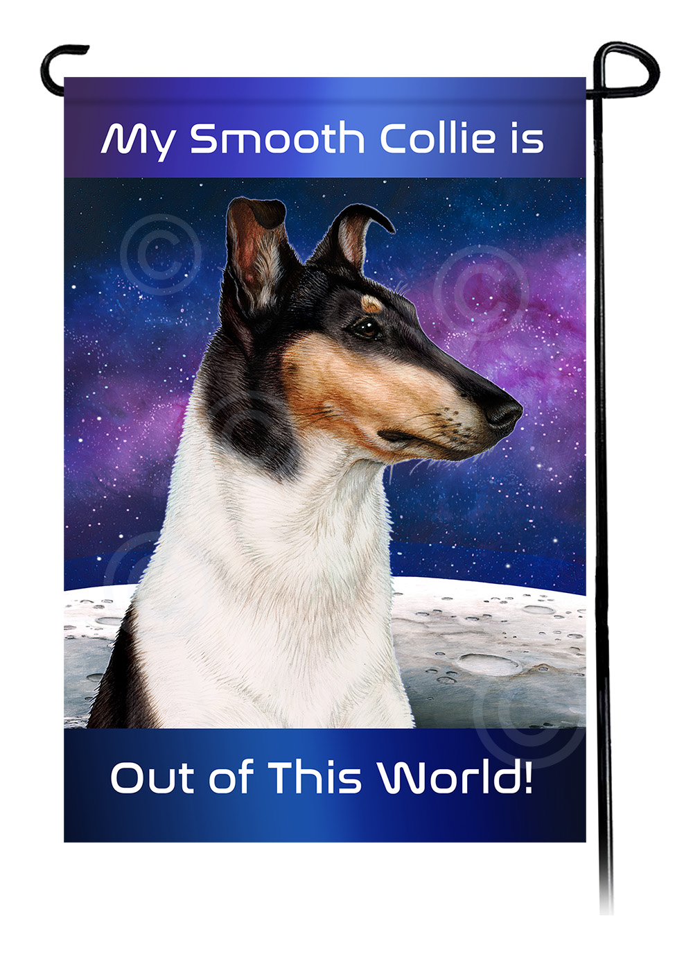 Smooth Collie Tri - Out Of This World Garden Flag image