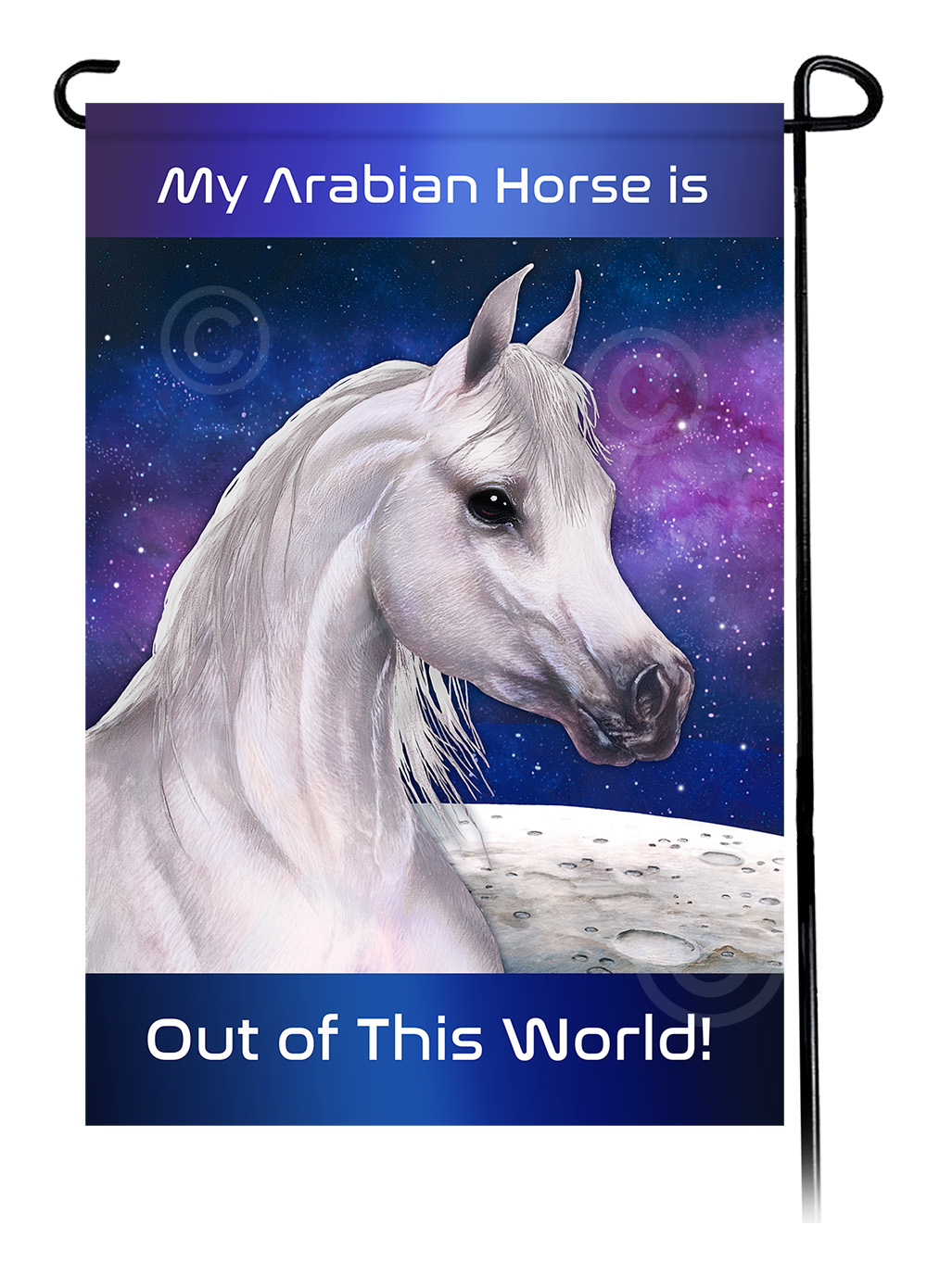 Horse Arabian Grey - Out Of This World Garden Flag image