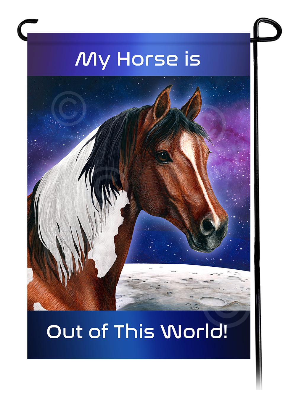 Horse Quarter Bay Paint - Out Of This World Garden Flag image