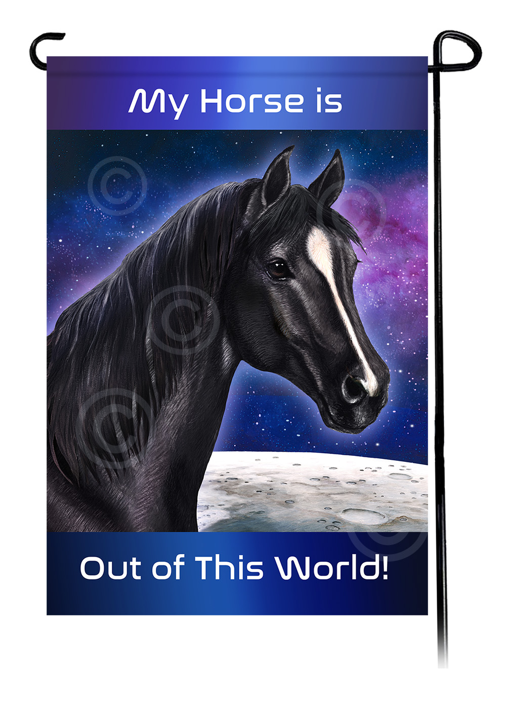 Horse Quarter Black - Out Of This World Garden Flag image