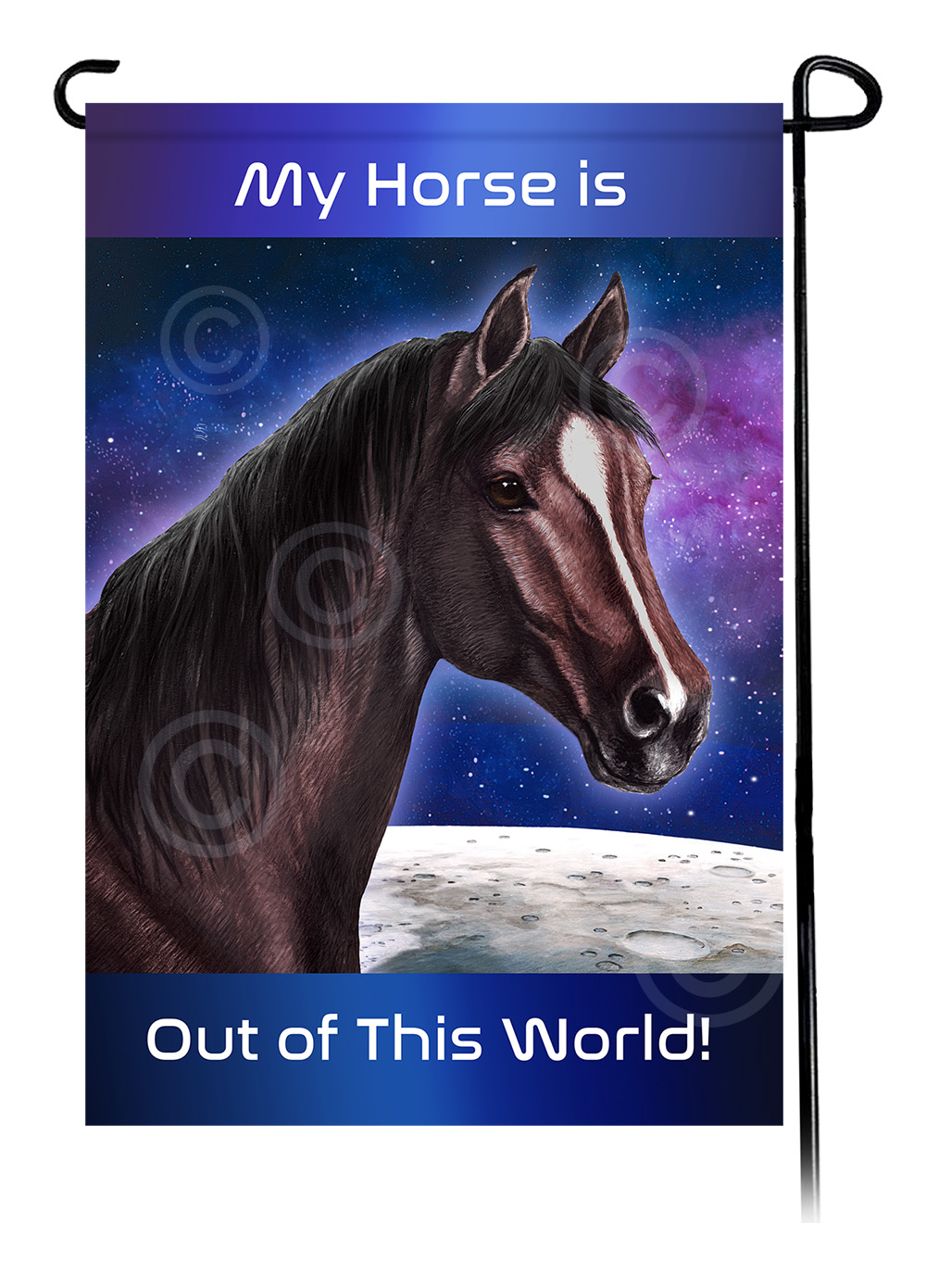 Horse Quarter Brown - Out Of This World Garden Flag image