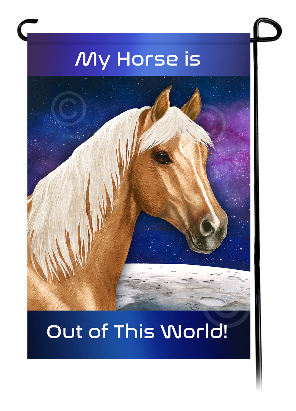 Horse Quarter Palomino - Out Of This World Garden Flag image