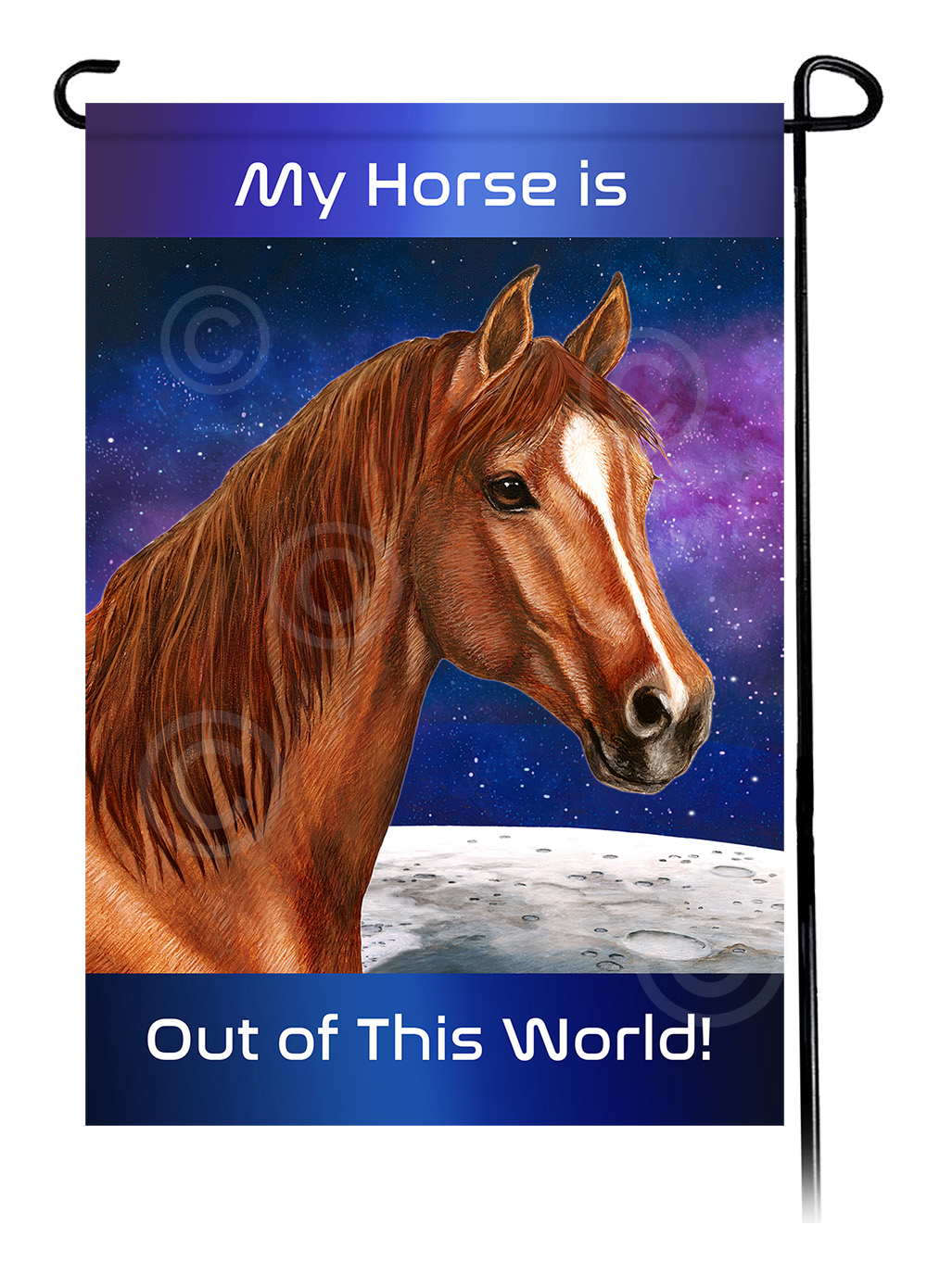 Horse Quarter Sorrel - Out Of This World Garden Flag image