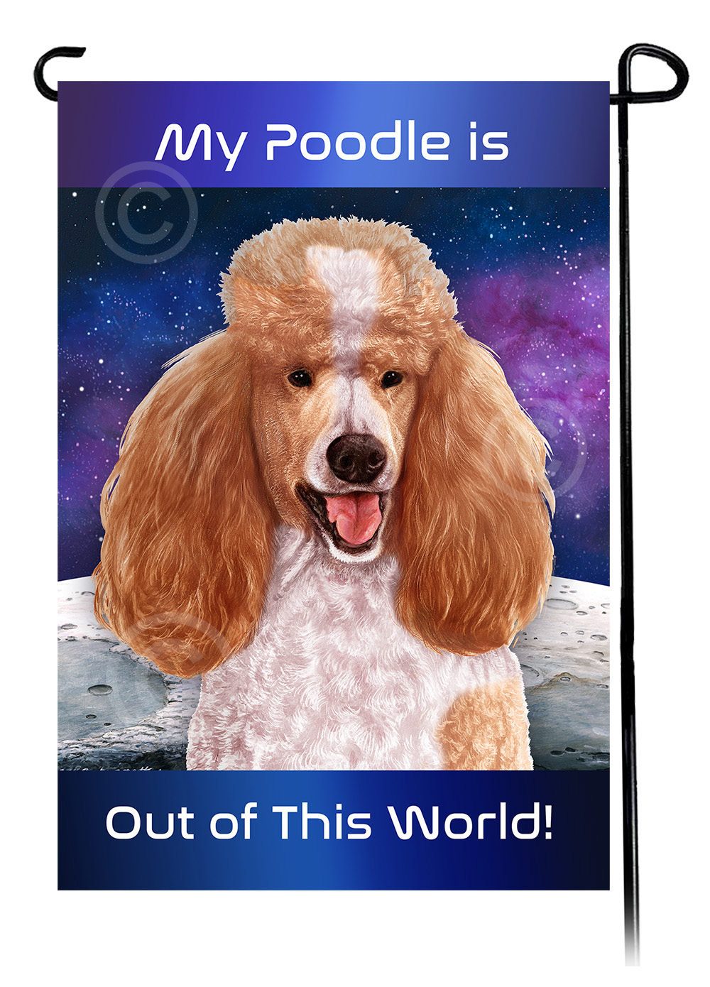 Poodle Standard Apricot and White - Out Of This World Garden Flag image