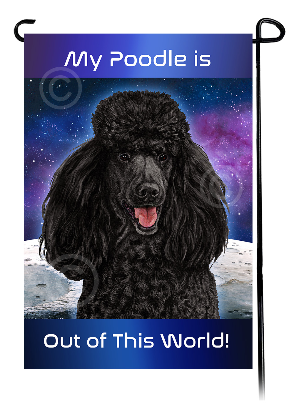 Poodle Standard Black - Out Of This World Garden Flag image