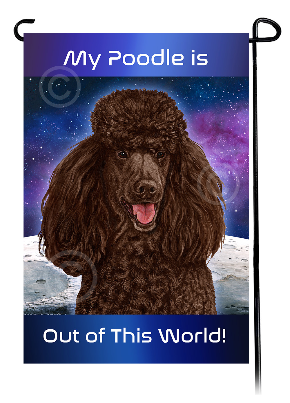 Poodle Standard Chocolate - Out Of This World Garden Flag image