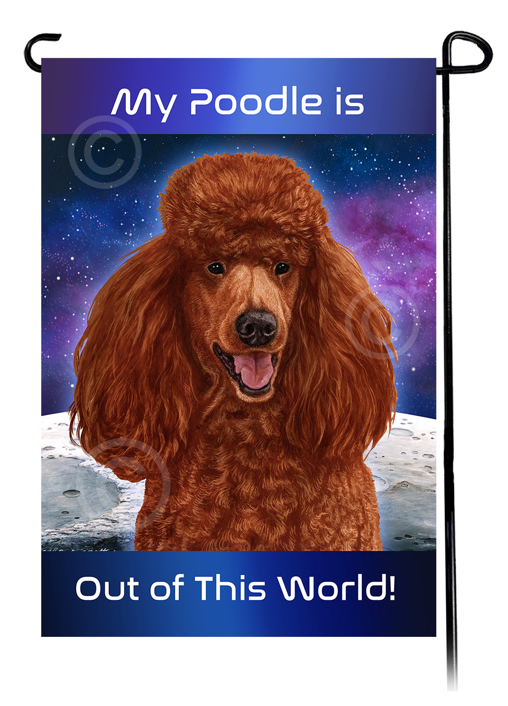 Poodle Standard Red - Out Of This World Garden Flag image