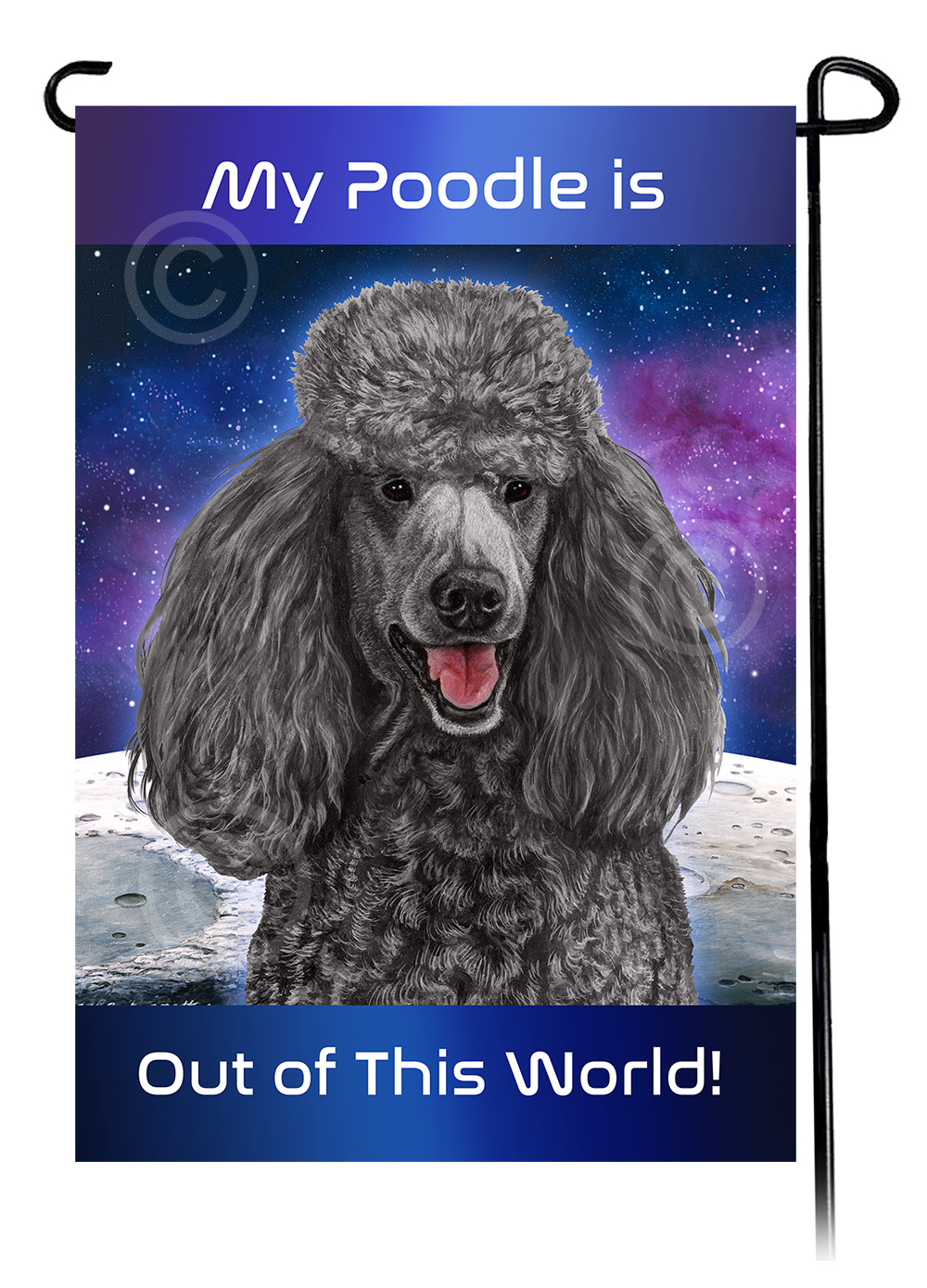 Poodle Standard Silver - Out Of This World Garden Flag image