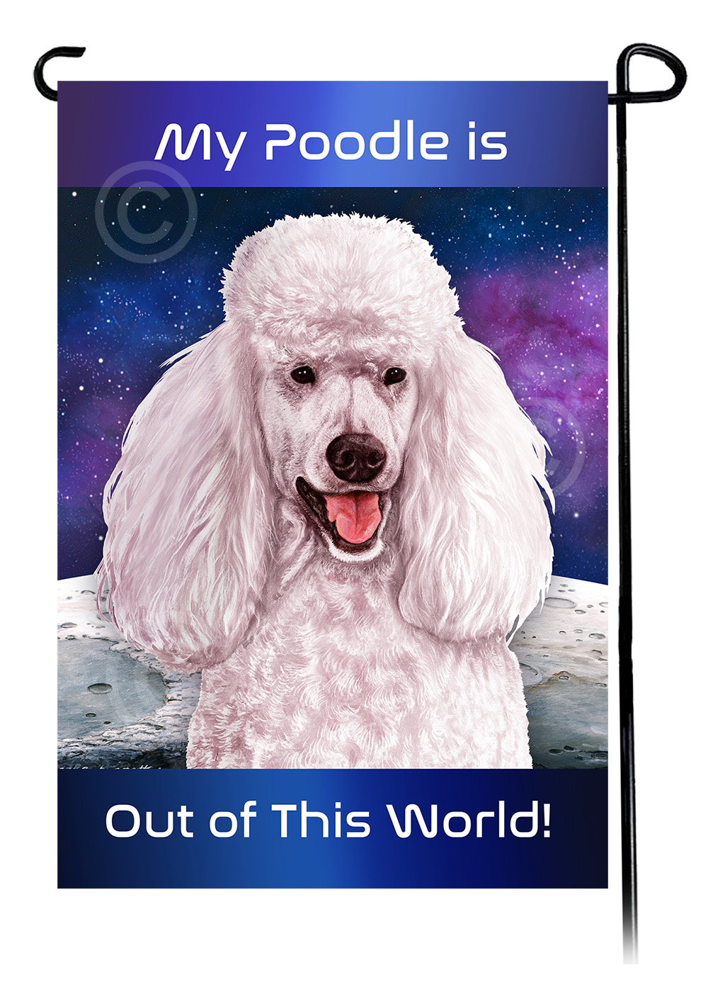 Poodle Standard White - Out Of This World Garden Flag image