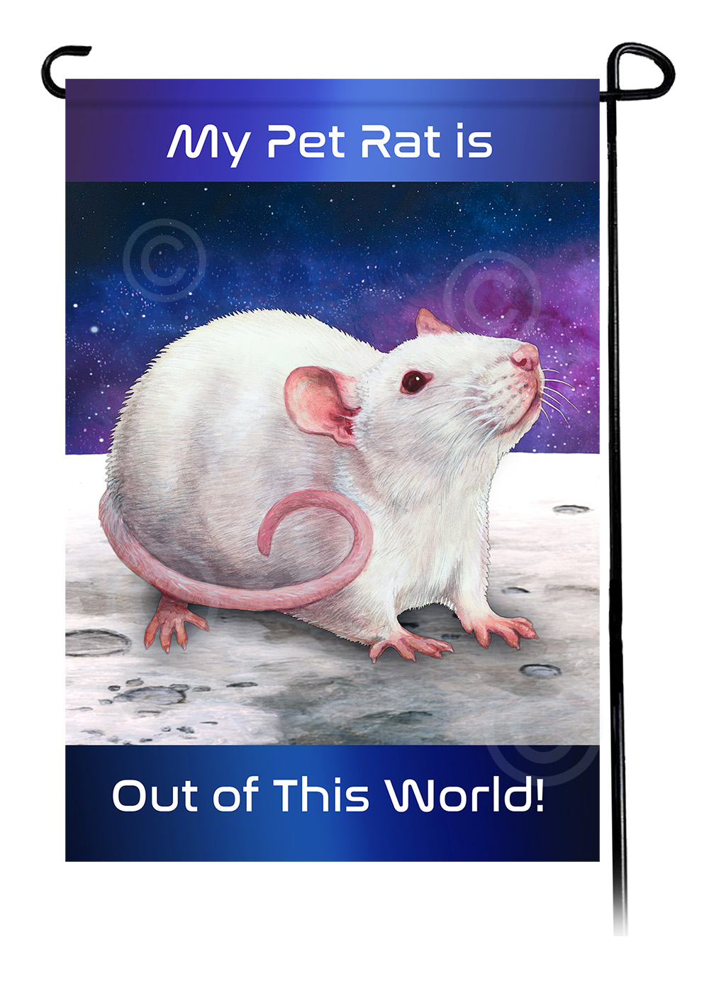 Rat White - Out Of This World Garden Flag Image