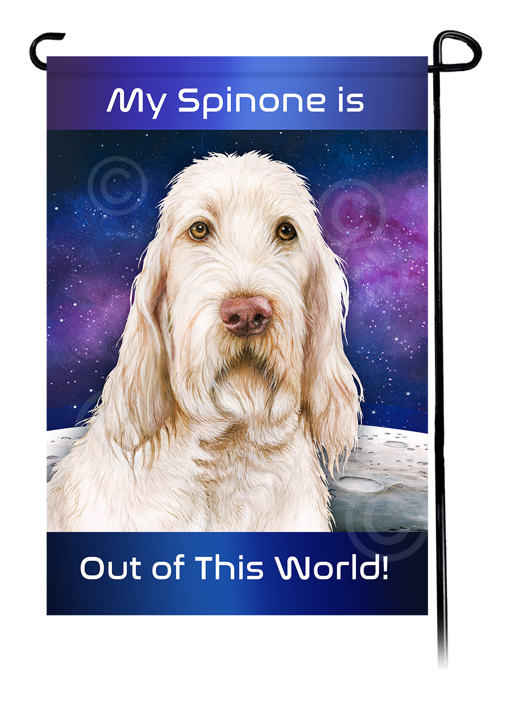 Spinone Italiano White - NEW - Out Of This World Garden Flag image