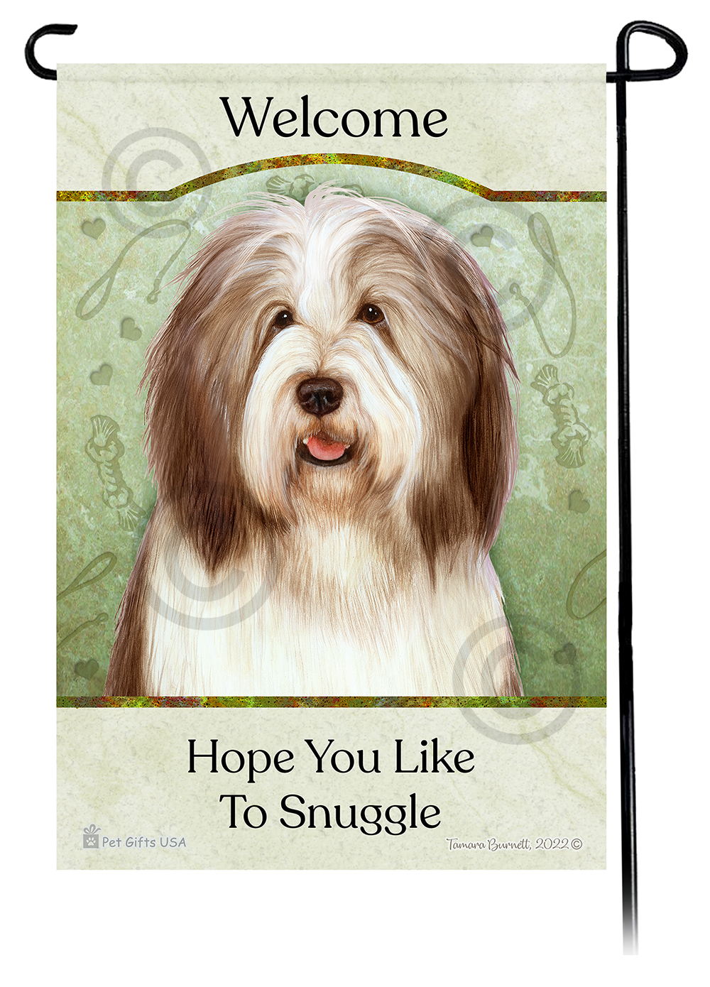 Bearded Collie Dark Liver & White Hope You're Ready To Snuggle Flags image