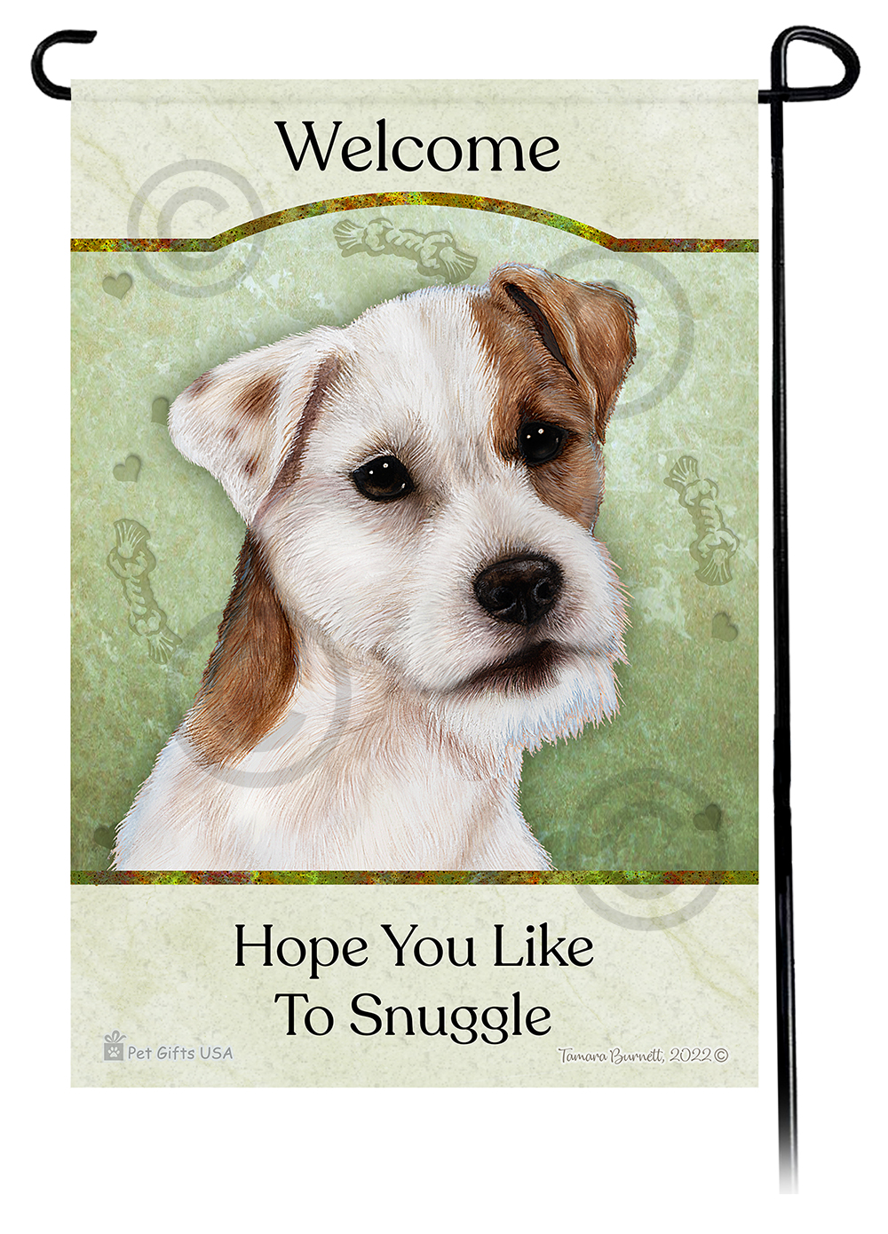 JackRussell Wire Haired Tan & White Hope You're Ready To Snuggle Flags image