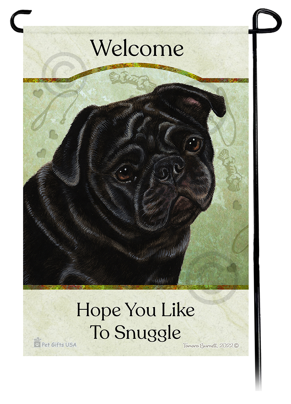 Pug Black Hope You're Ready To Snuggle Flags image