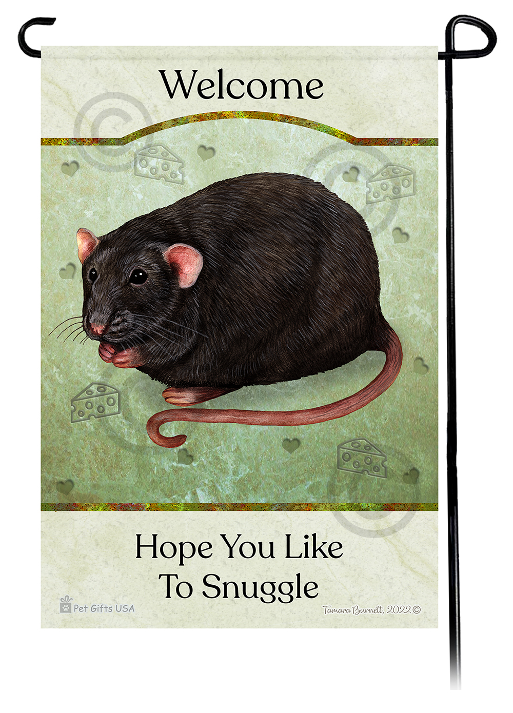 Rat Black Solid Hope You're Ready To Snuggle Flags image