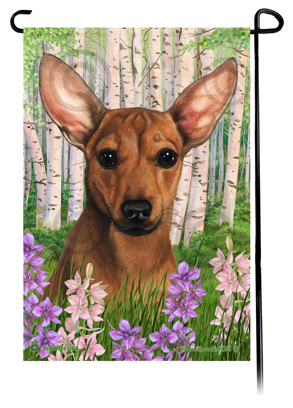 Spring Flowers Dogs Garden Flags sample image