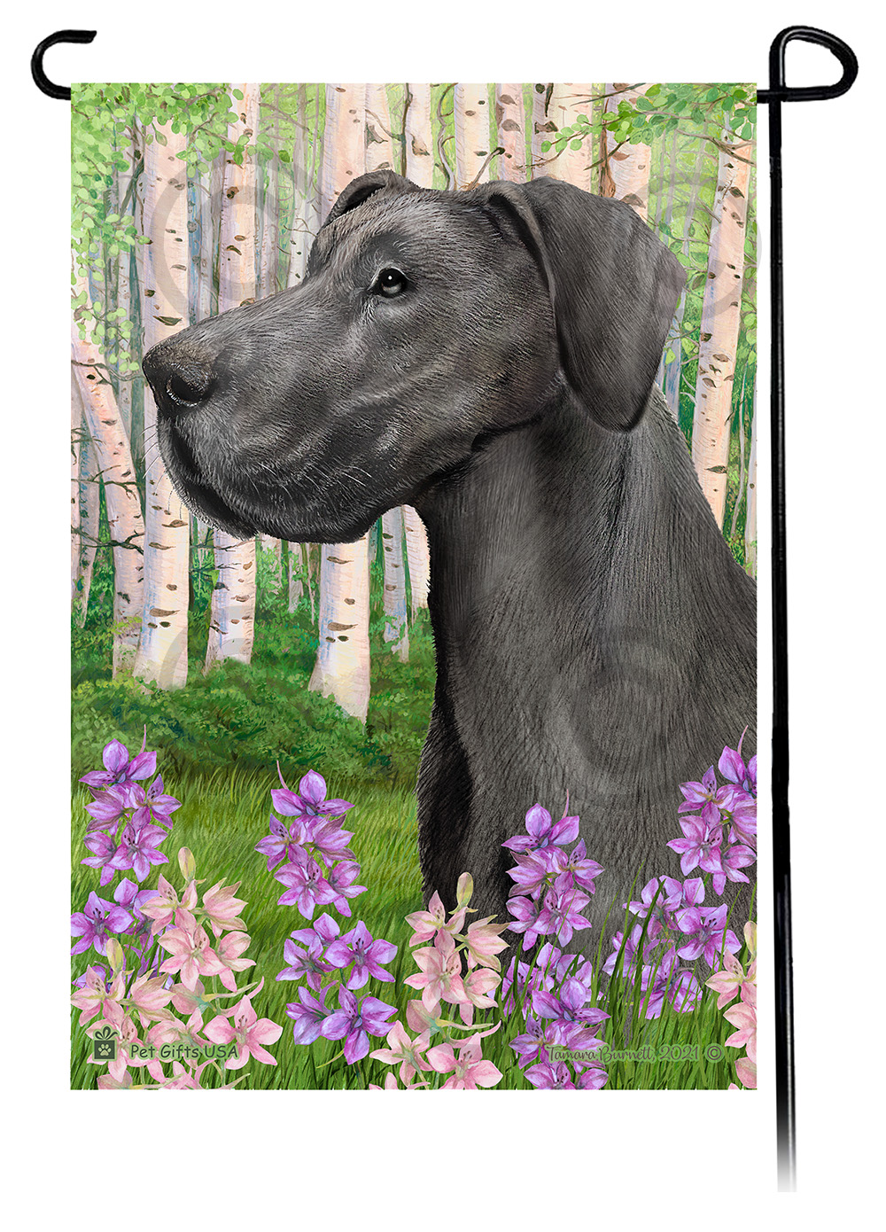 Spring Flowers Dogs Garden Flags sample image