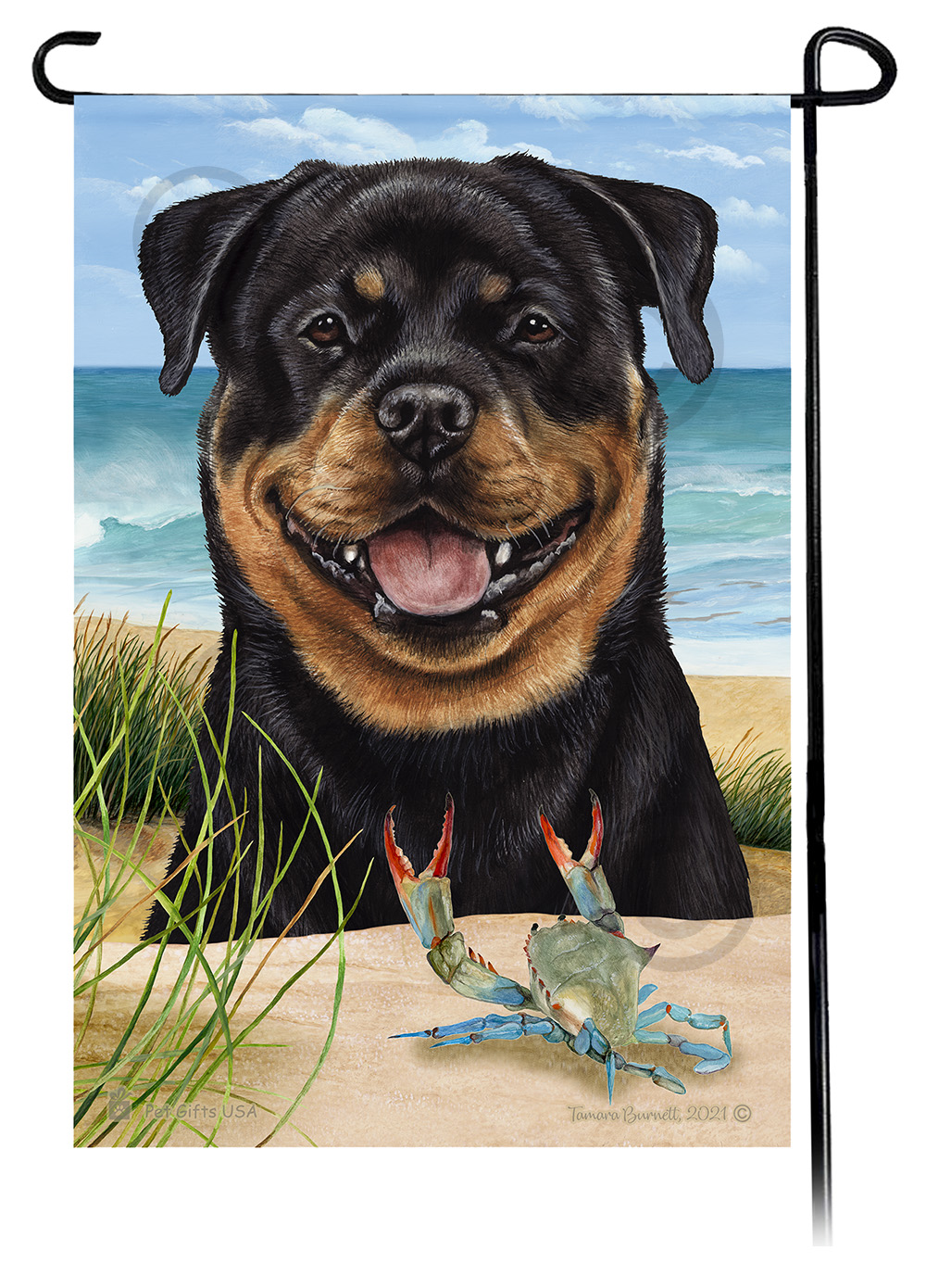 Rottweiler Summer Beach Garden Flag image