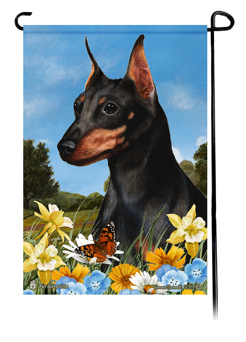 Summer Flowers Dogs Garden Flags sample image