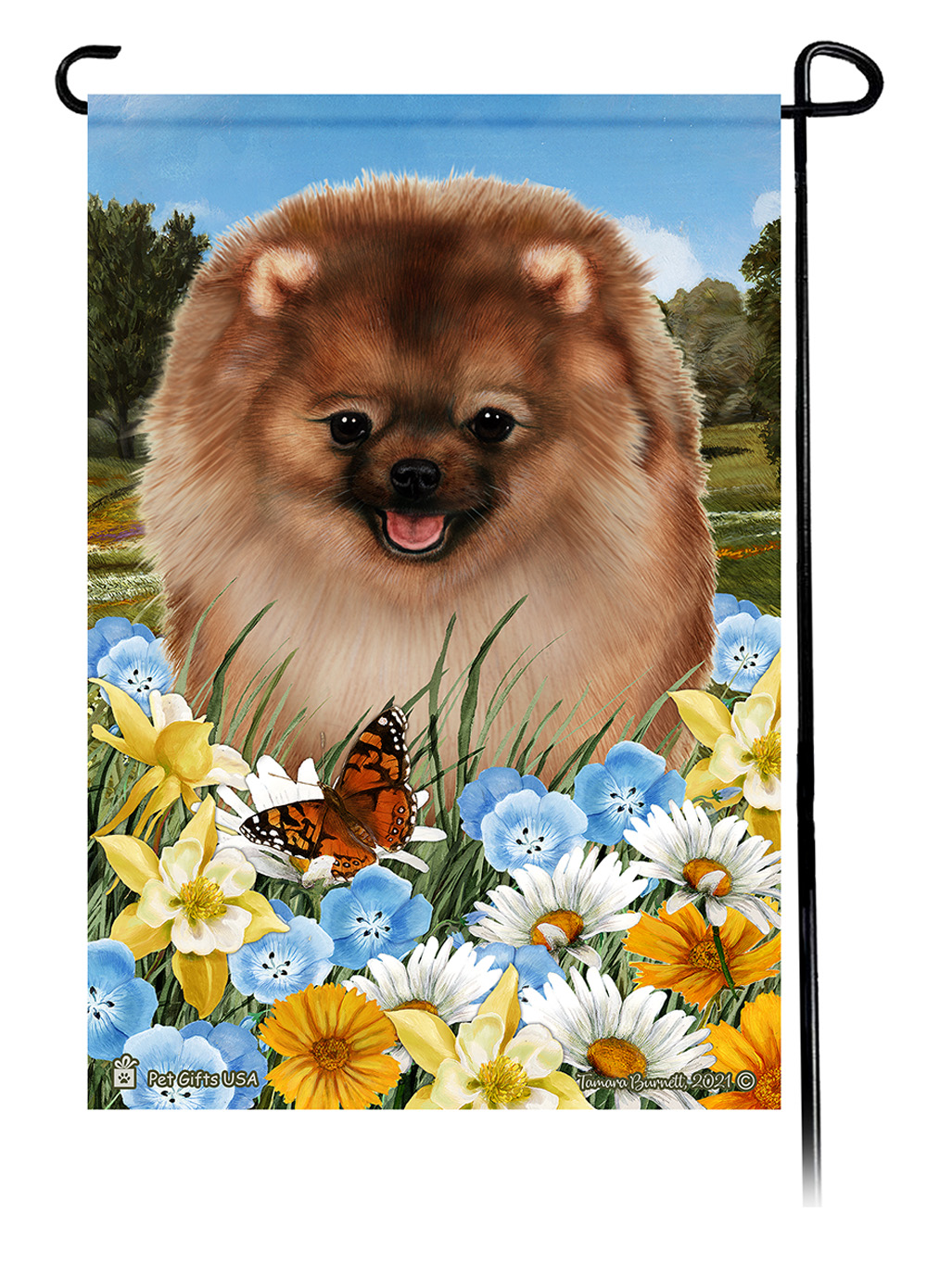 Summer Flowers Dogs Garden Flags sample image