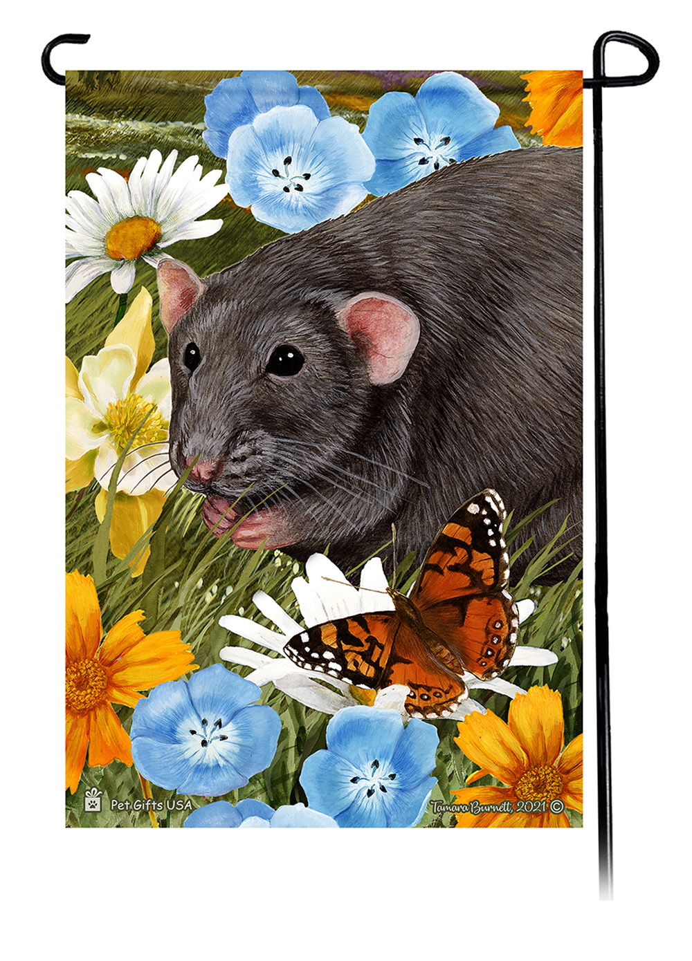 Summer Flowers Small Animals Garden Flags sample image