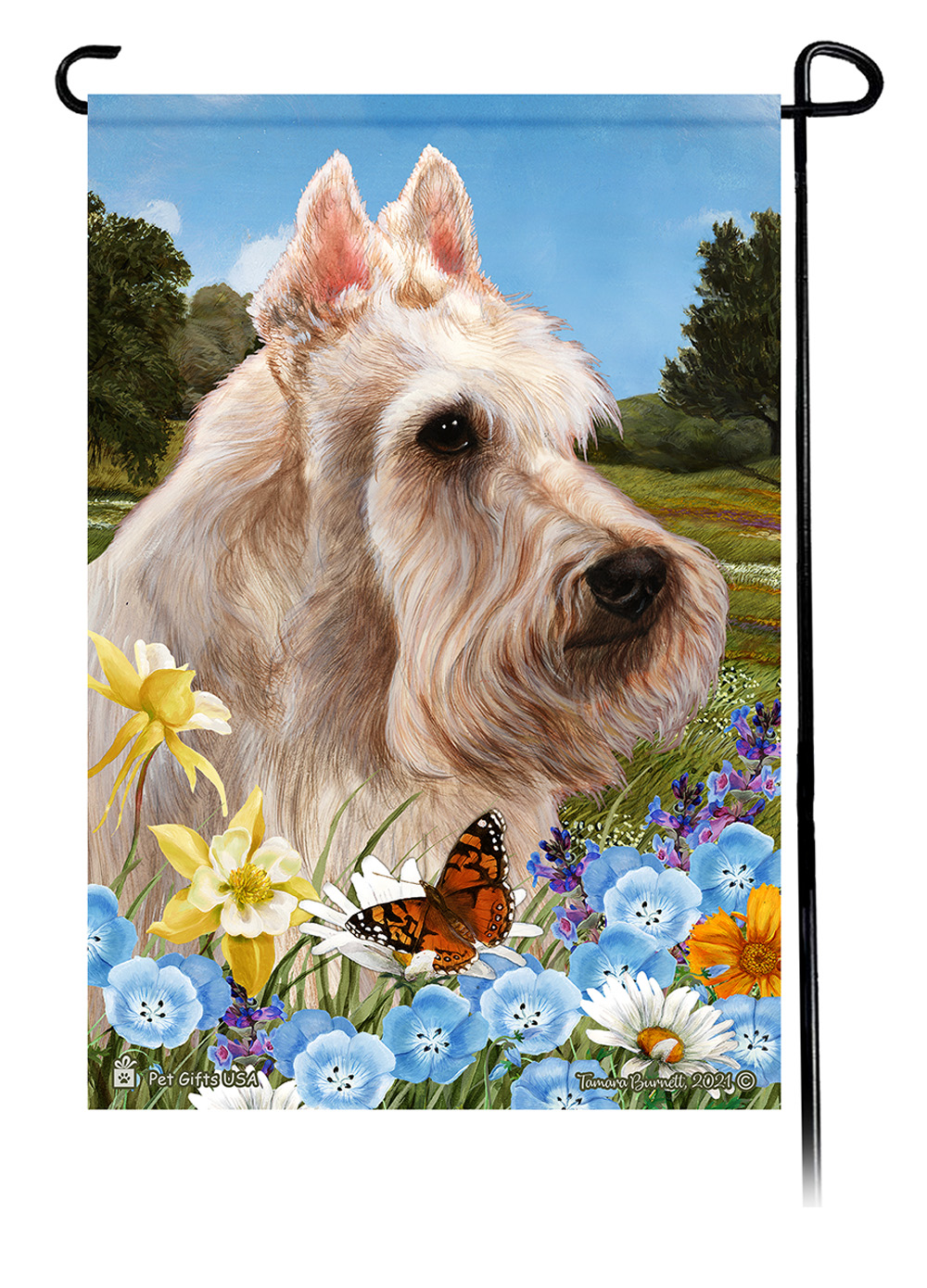 Scottish Terrier Wheaten Summer Flowers Garden Flag Pet Gifts USA