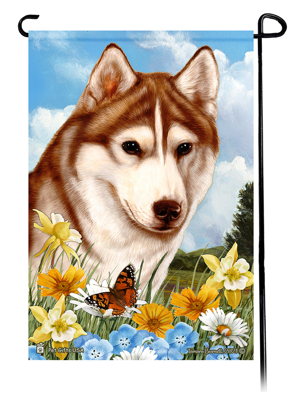 Summer Flowers Dogs Garden Flags sample image