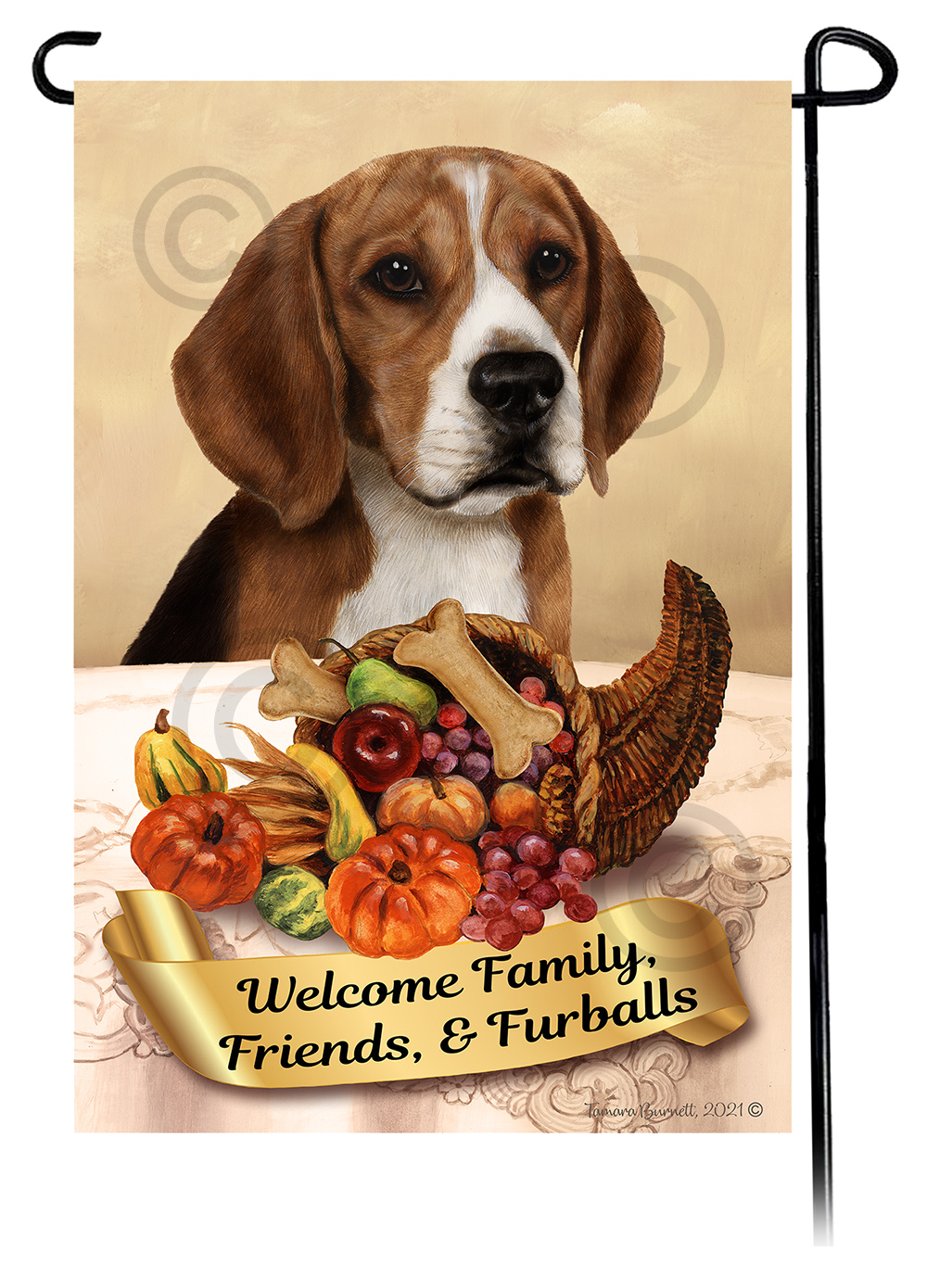 Beagle  Thanksgiving - Garden Flag Image