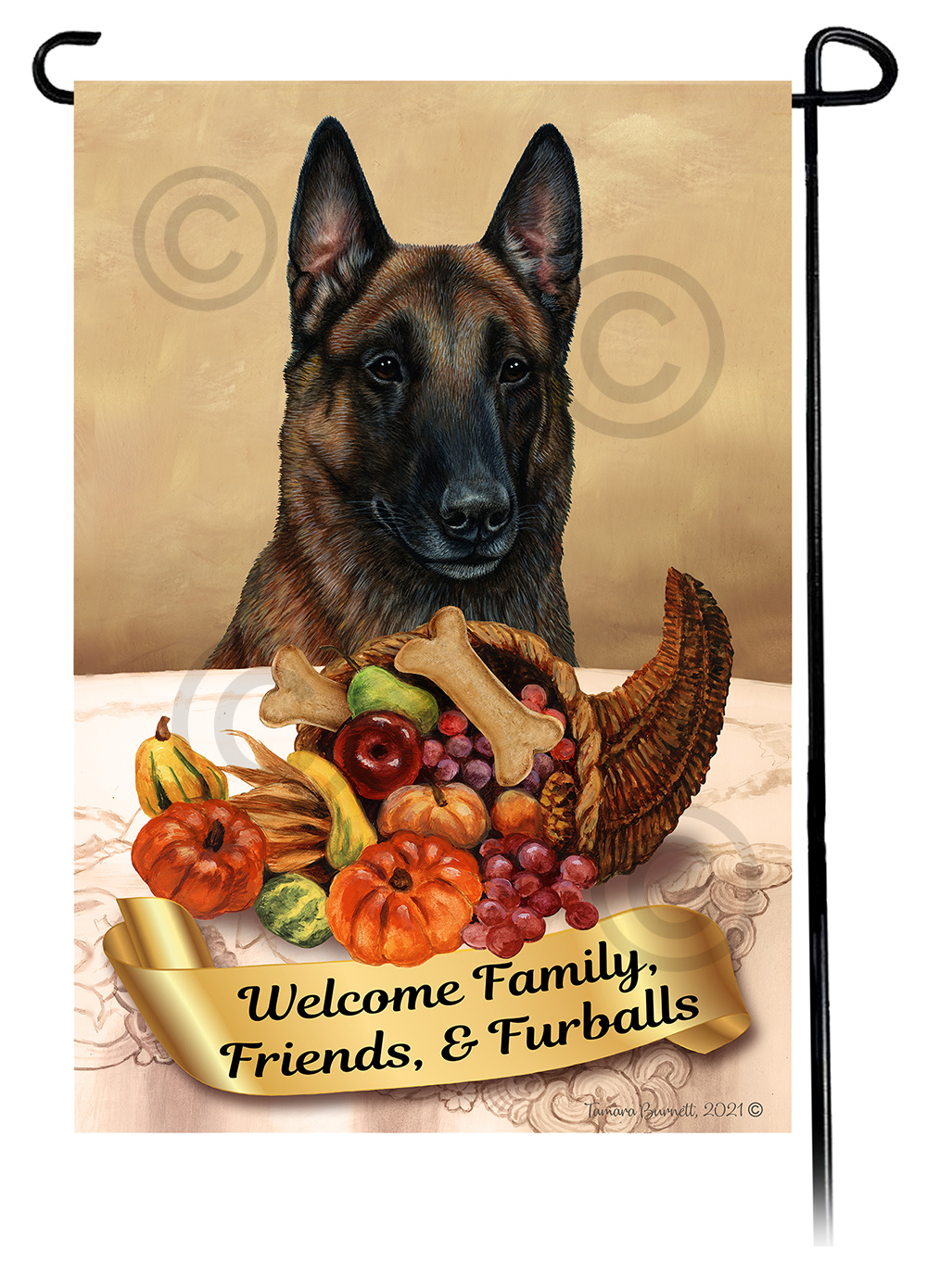 Belgian Malinois Mahogany  Thanksgiving - Garden Flag image