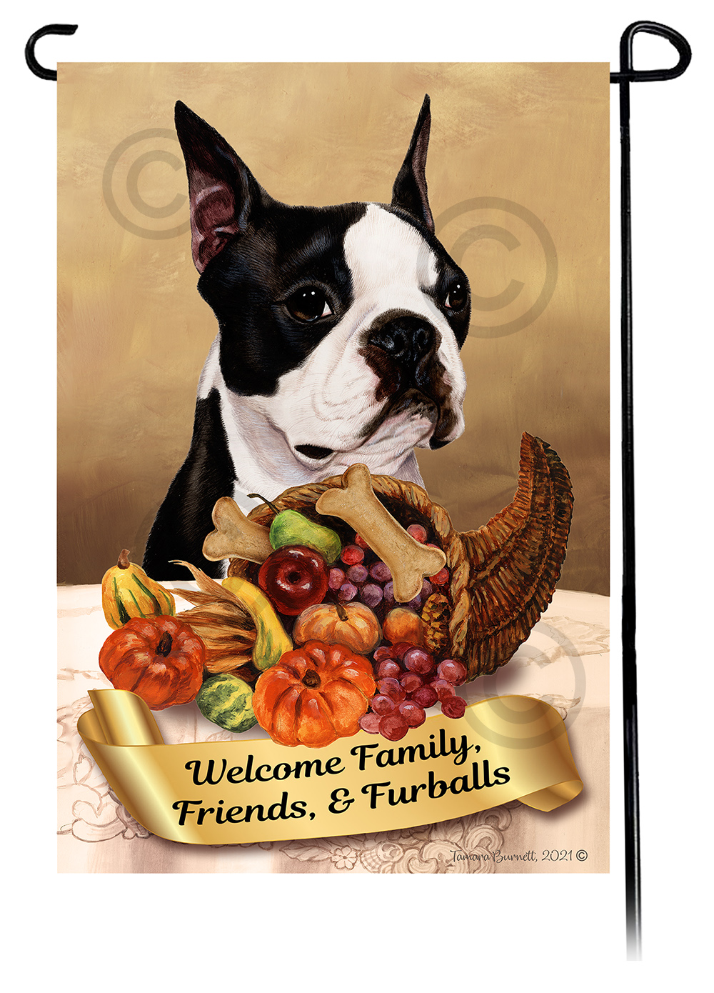 Boston Terrier  Thanksgiving - Garden Flag image
