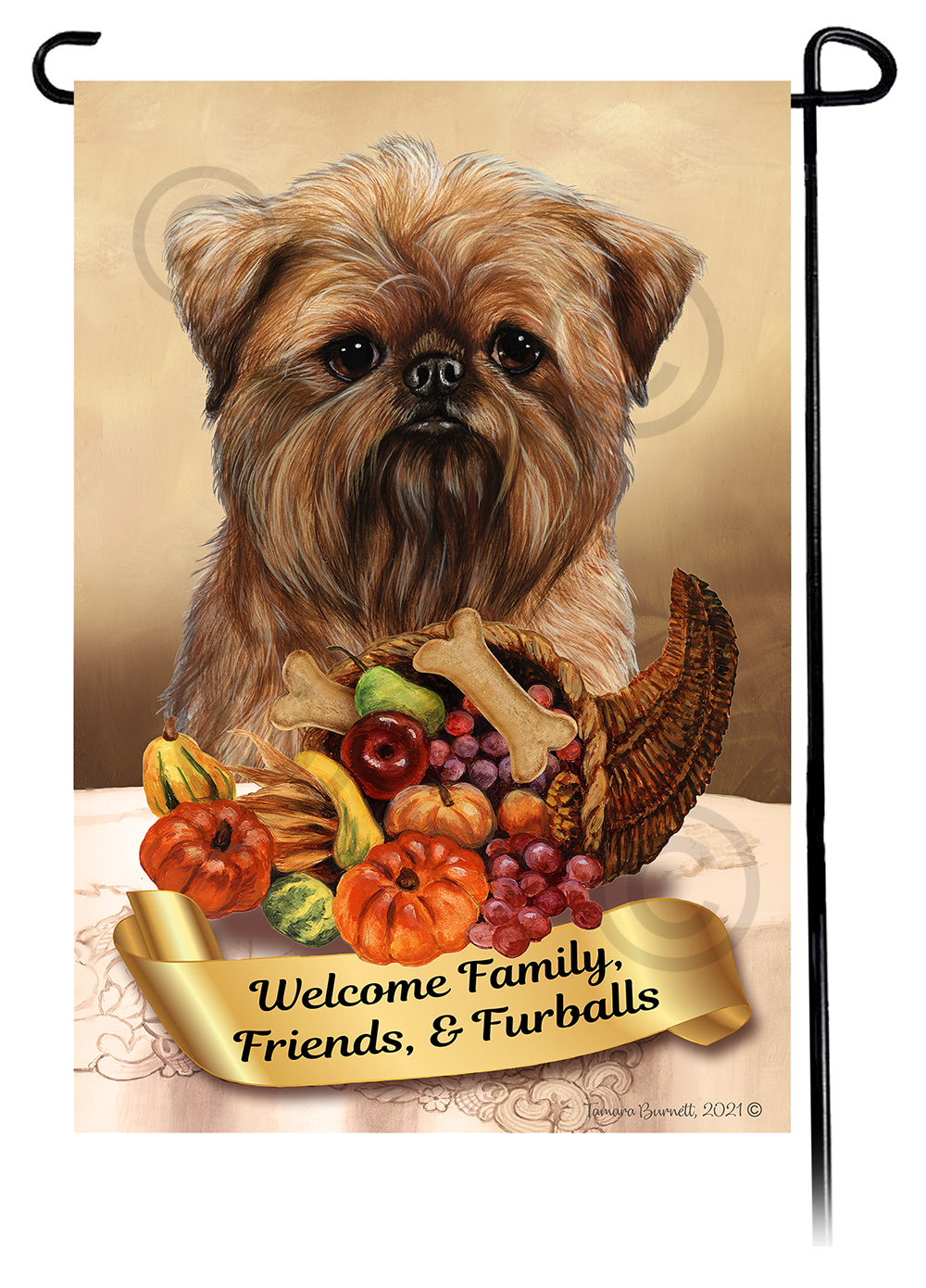 Brussels Griffon  Thanksgiving - Garden Flag image