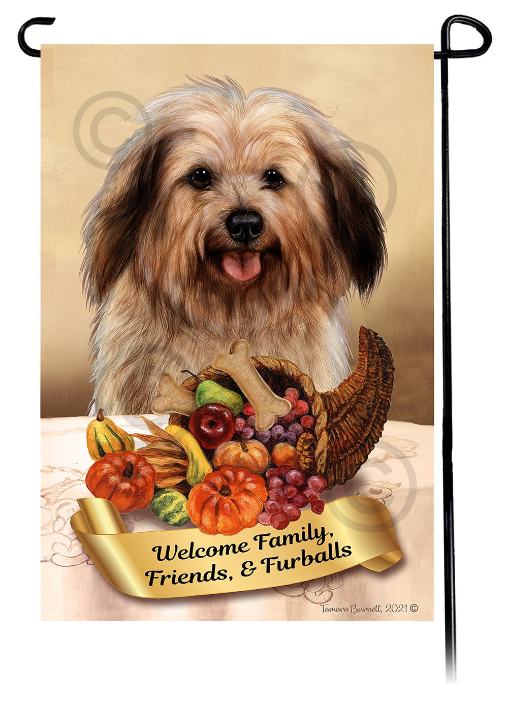 Havanese Fawn Sable Thanksgiving - Garden Flag image