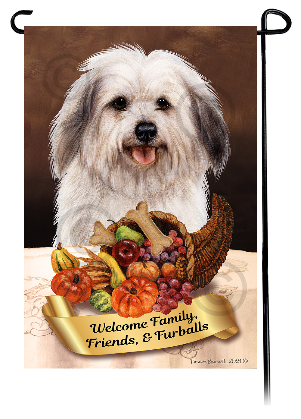 Havanese Grey Sable  Thanksgiving - Garden Flag image