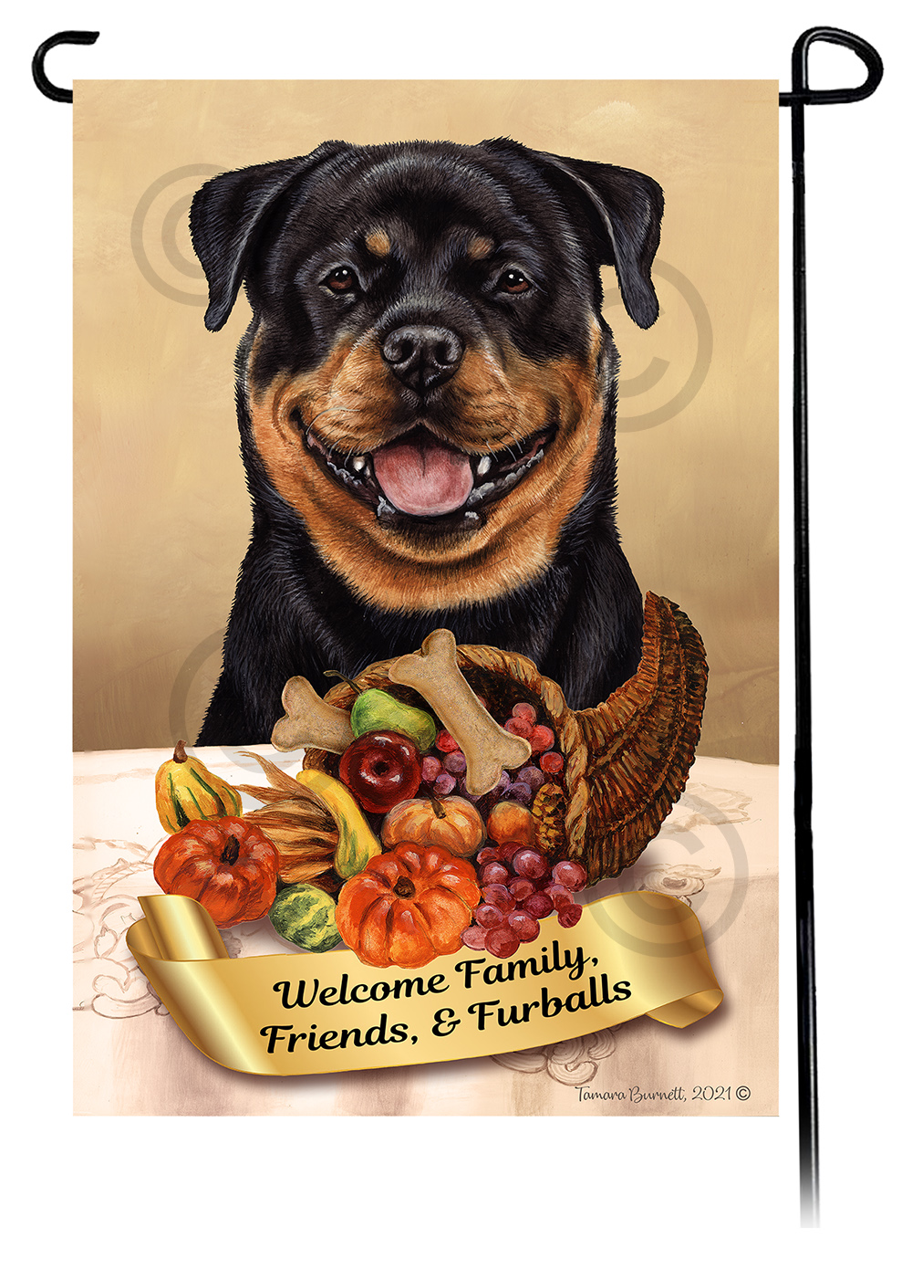 Rottweiler  Thanksgiving - Garden Flag image