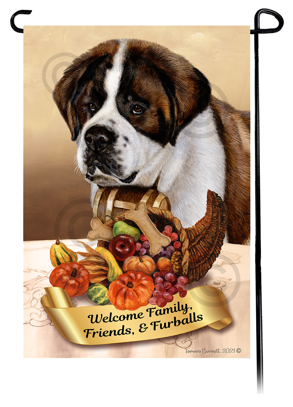 Saint Bernard  Thanksgiving - Garden Flag image