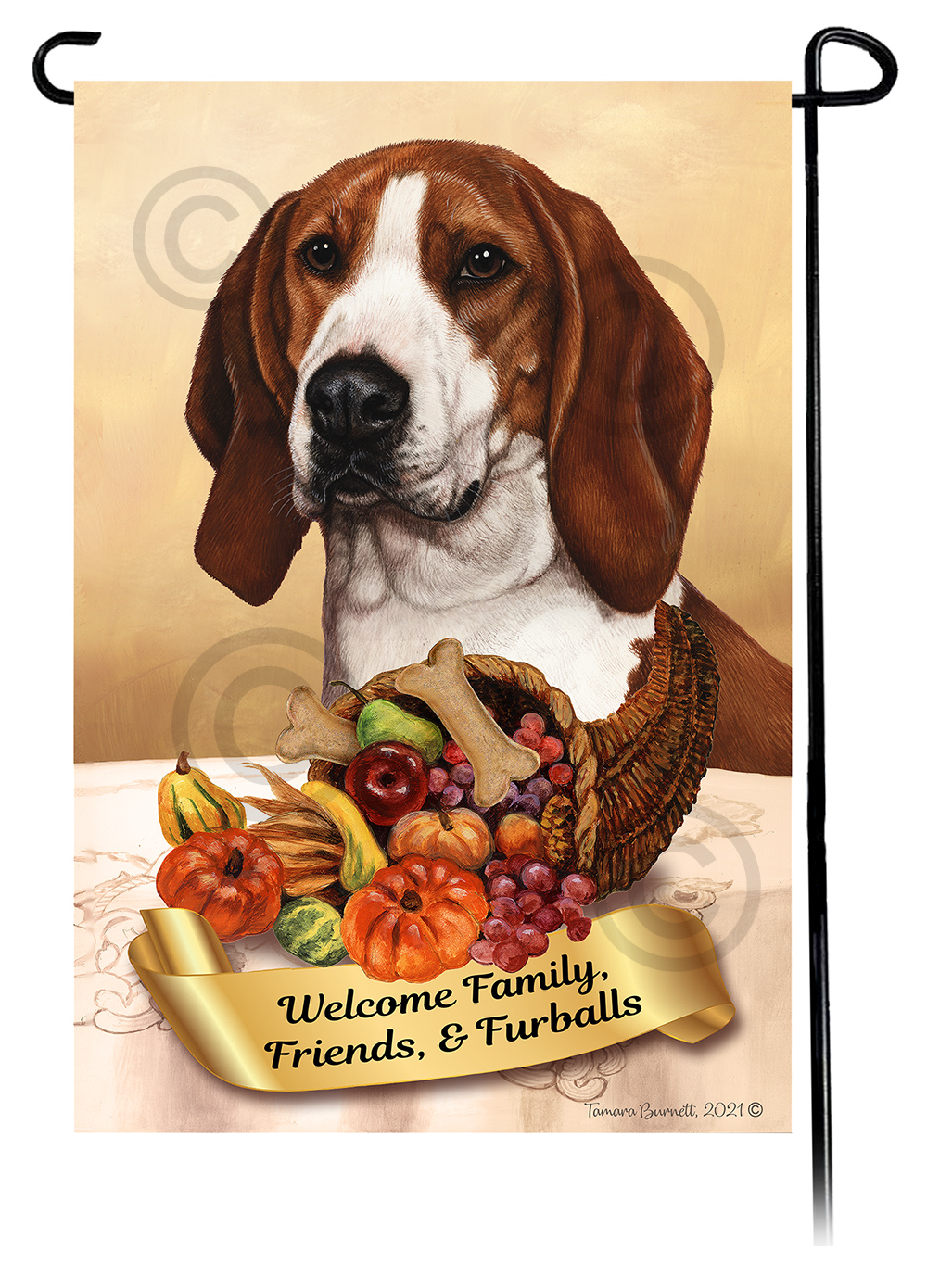 Coonhound Treeing Walker  Thanksgiving - Garden Flag image