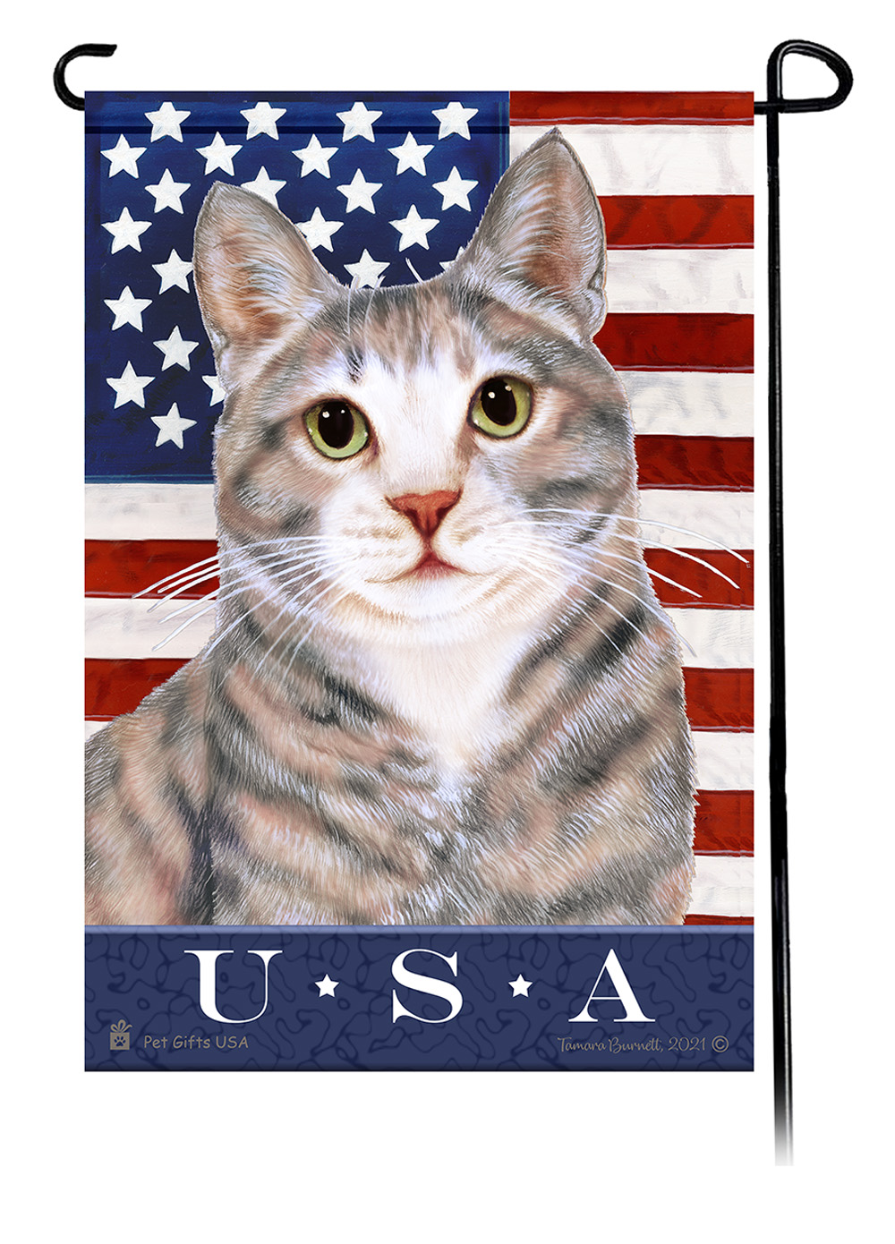 Tuxedo Tortoiseshell Blue Cream Cat True Blue Garden Flag image