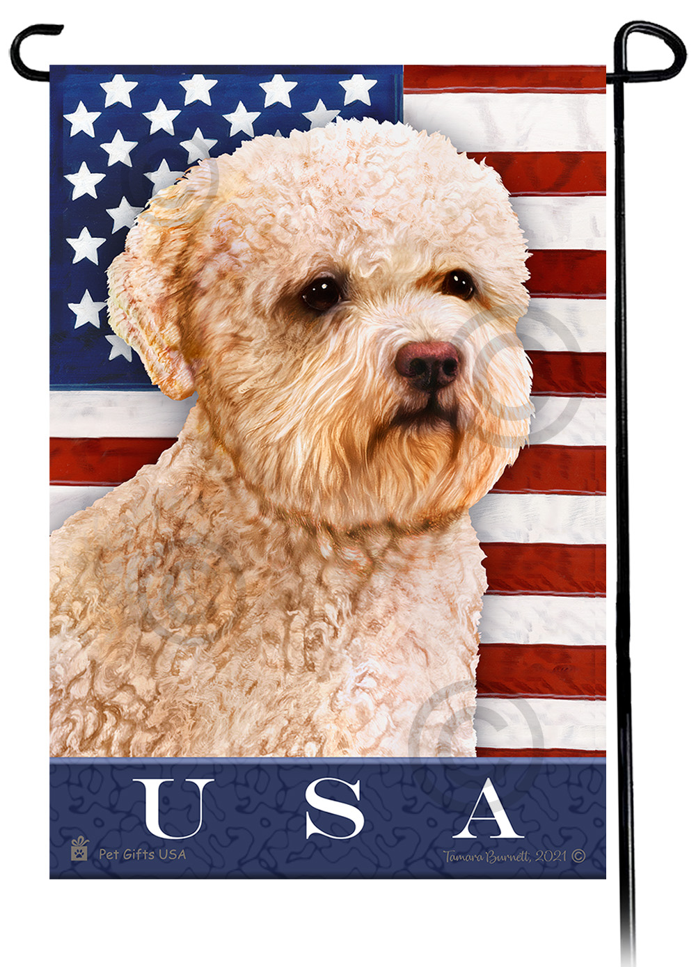 Lagotto Romagnolo Orange True Blue Garden Flag image