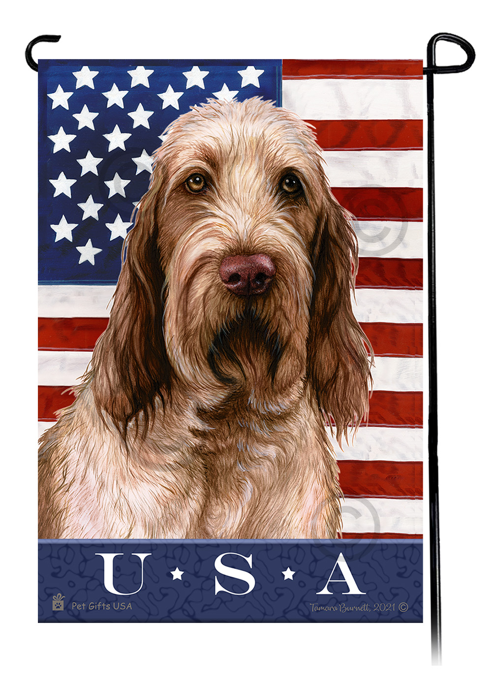 Spinone Italiano Brown Roan True Blue Garden Flag image