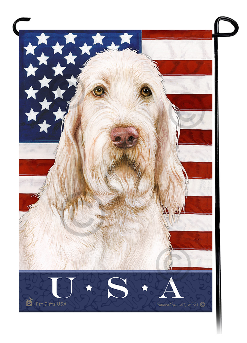 Spinone Italiano White True Blue Garden Flag image