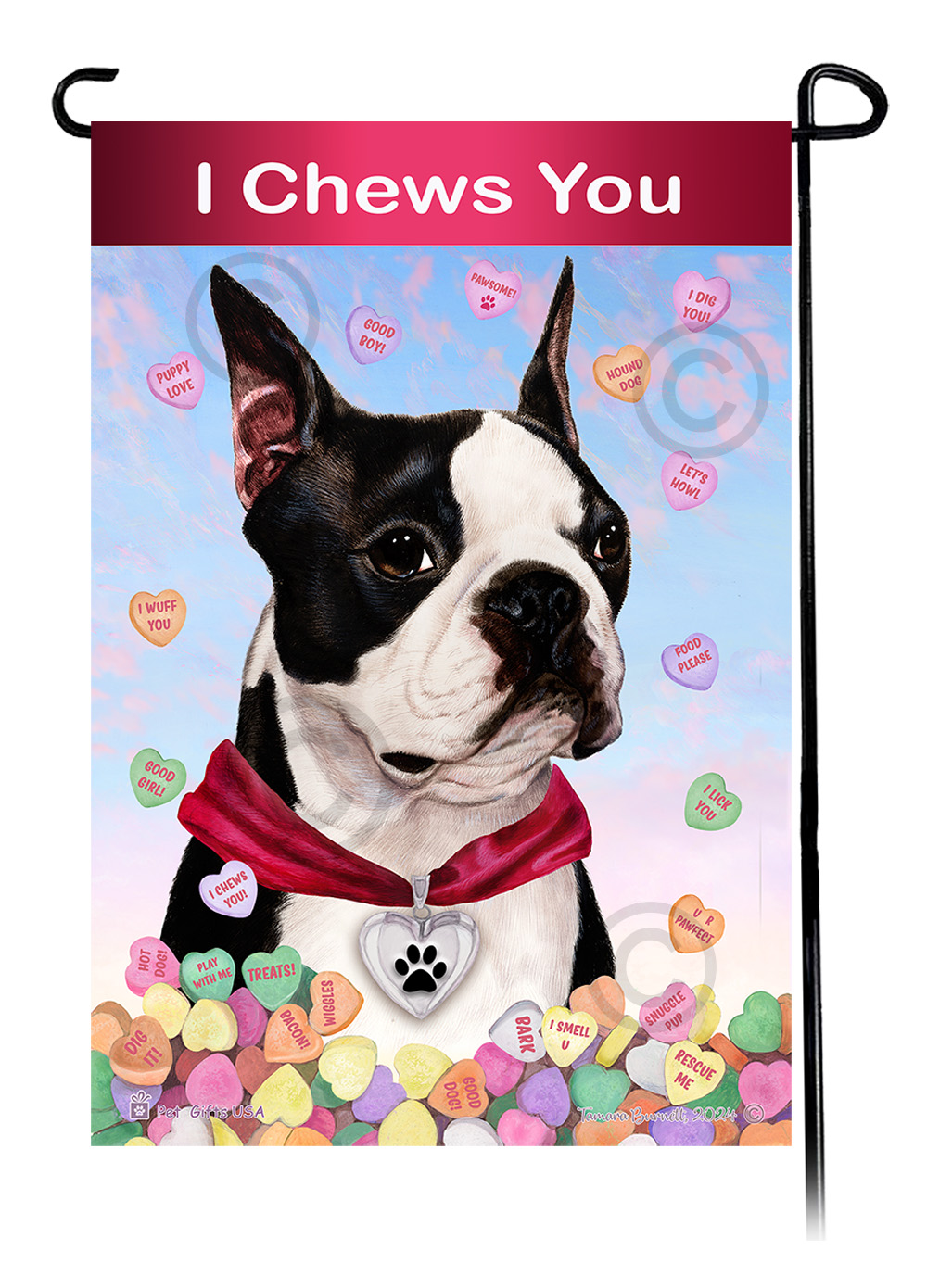 Boston Terrier - Valentine Sweetheart Garden Flag image
